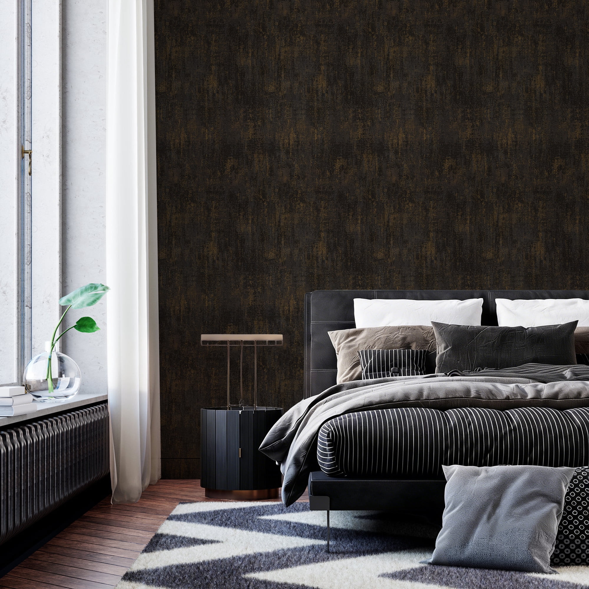 Abyssaly Peel and Stick Wallpaper, Waterproof Self-Adhesive Contact Paper for Furniture and Wall Decor (Black, 17.3 in x 118 in) j4utw