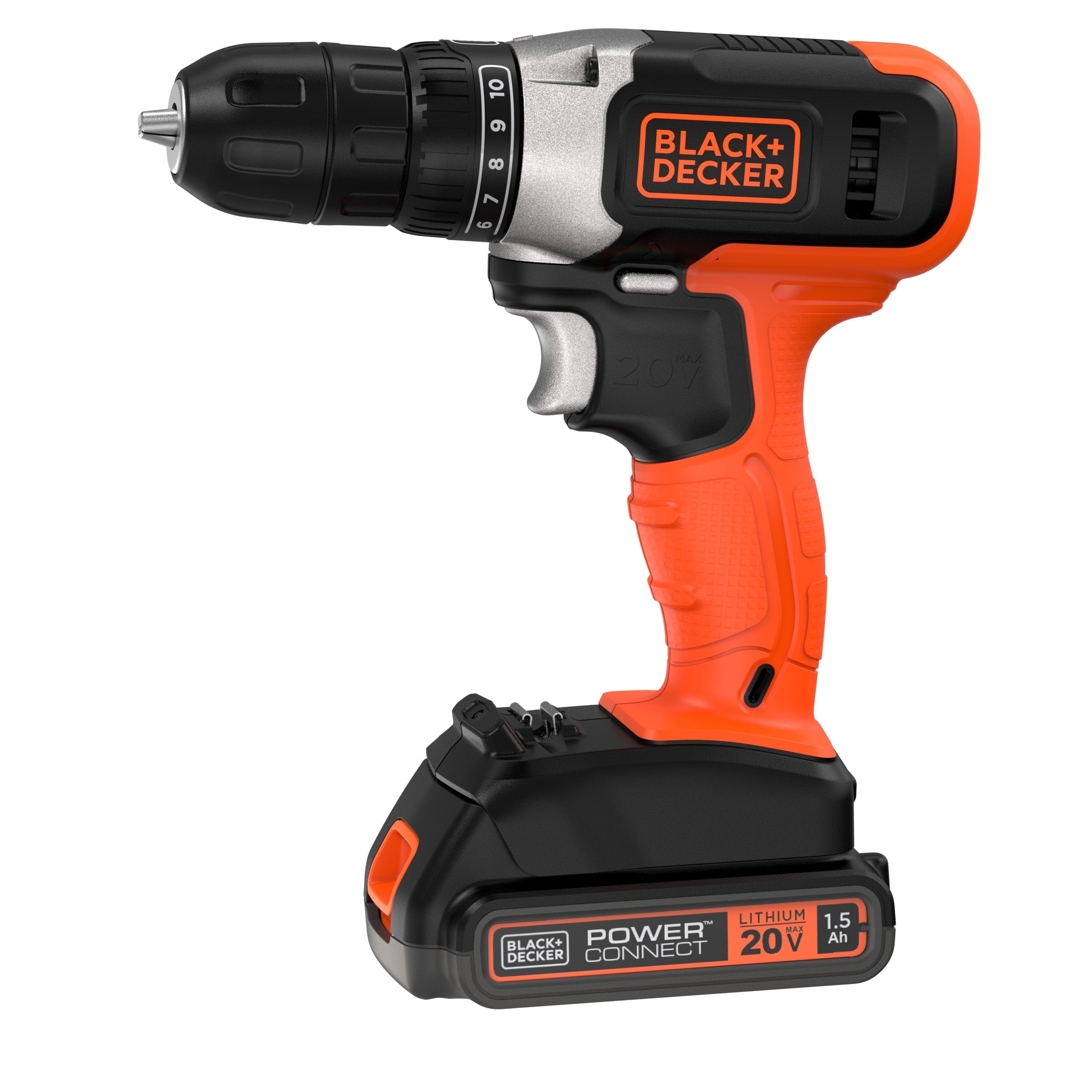 BLACK+DECKER 20V Max Cordless Drill Driver Kit with LED Work Light (Black, 1.5 Ah) jmj0q