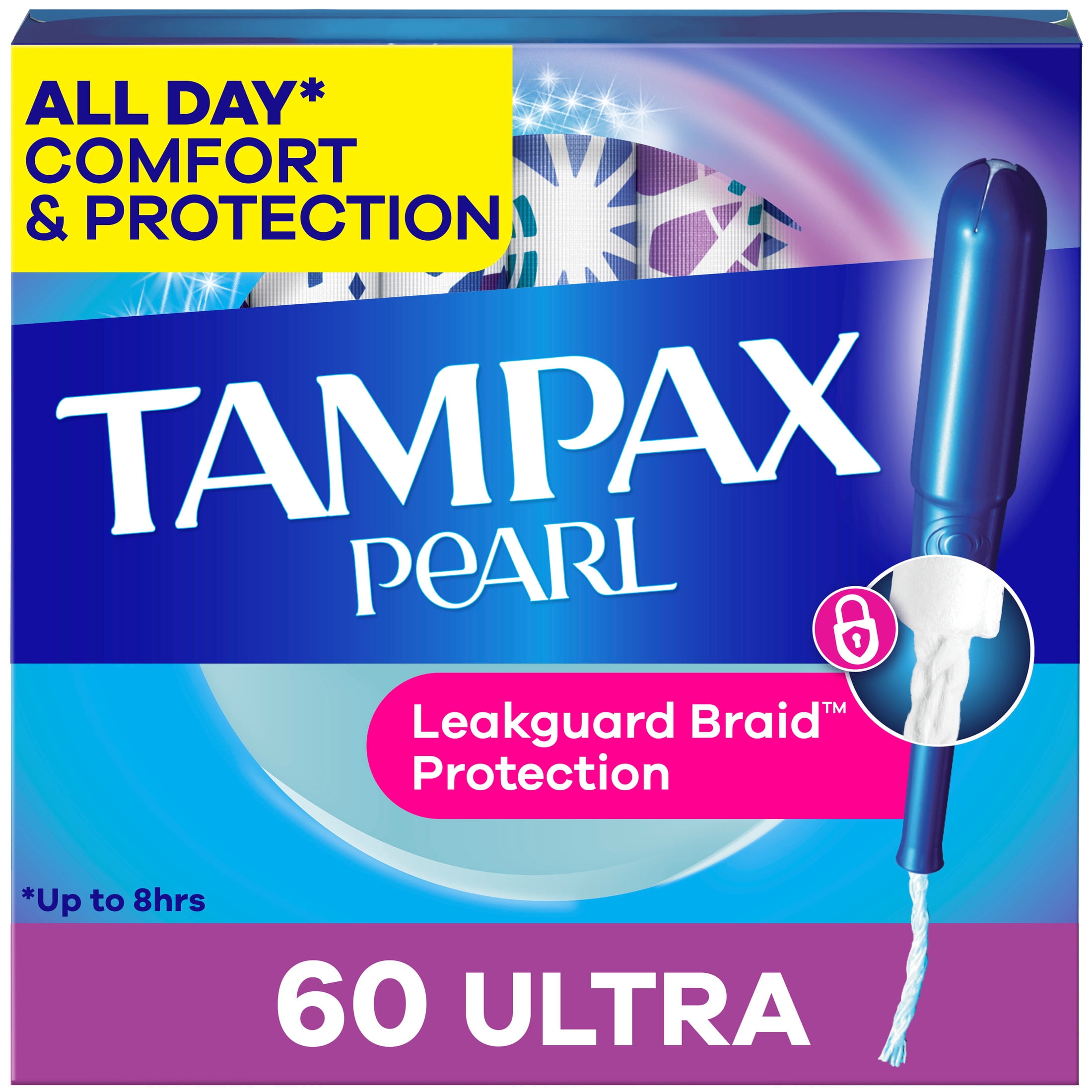 Tampax Pearl Tampons with LeakGuard Braid, Ultra Absorbency (60 Count) zl11l