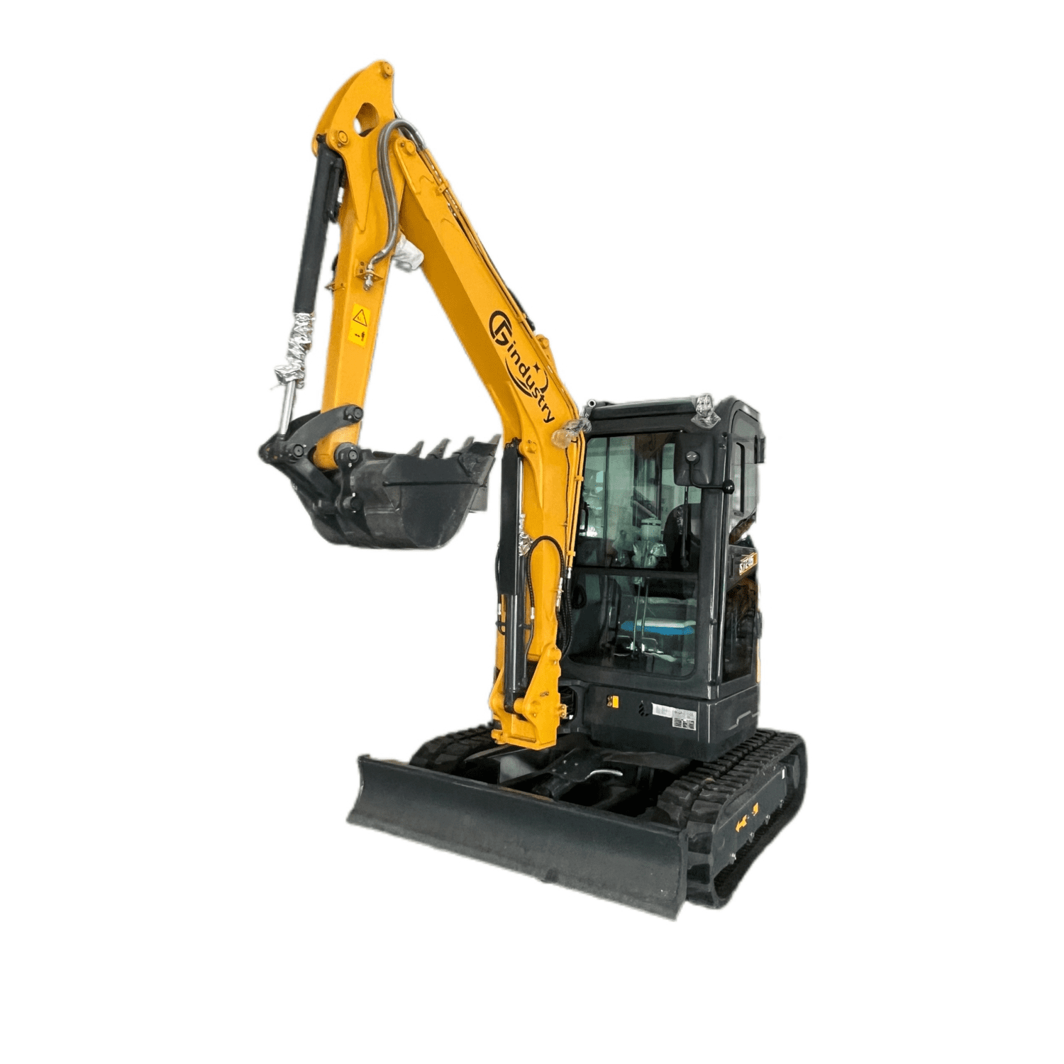 CFG INDUSTRIAL 3.8 Ton Mini Excavator with Yanmar Diesel Engine, Hydraulic Thumb, and A/C (Yellow, 3.8 Ton) 5ls6h