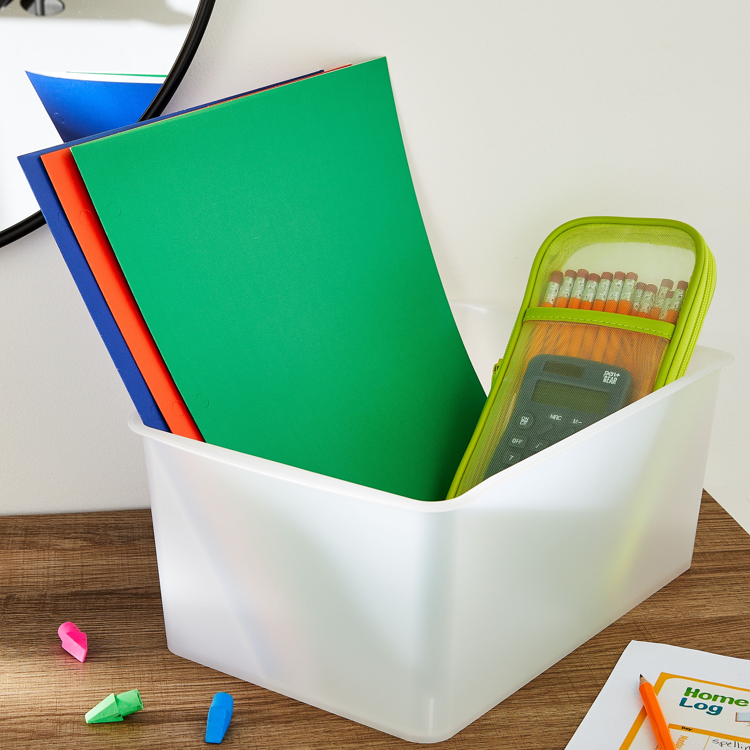 Pen+Gear Small Cubby Bin Storage Organizer for Classroom and Home (Clear, 8-Pack, 12.27 in x 7.96 in x 5.12 in) cullu