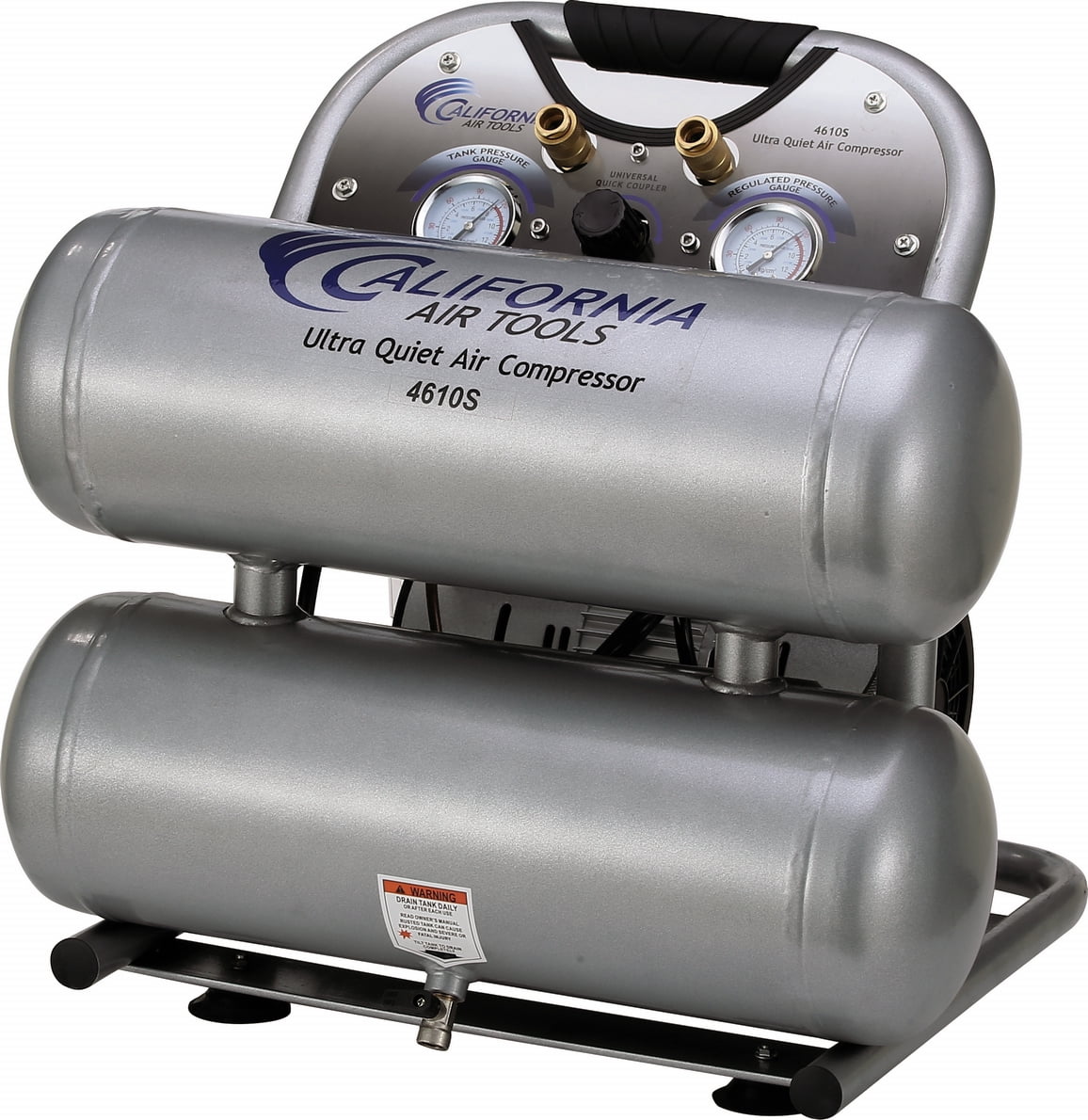California Air Tools 4610S Ultra Quiet Oil-Free Air Compressor (Silver, 4.6 gal) 4efjv