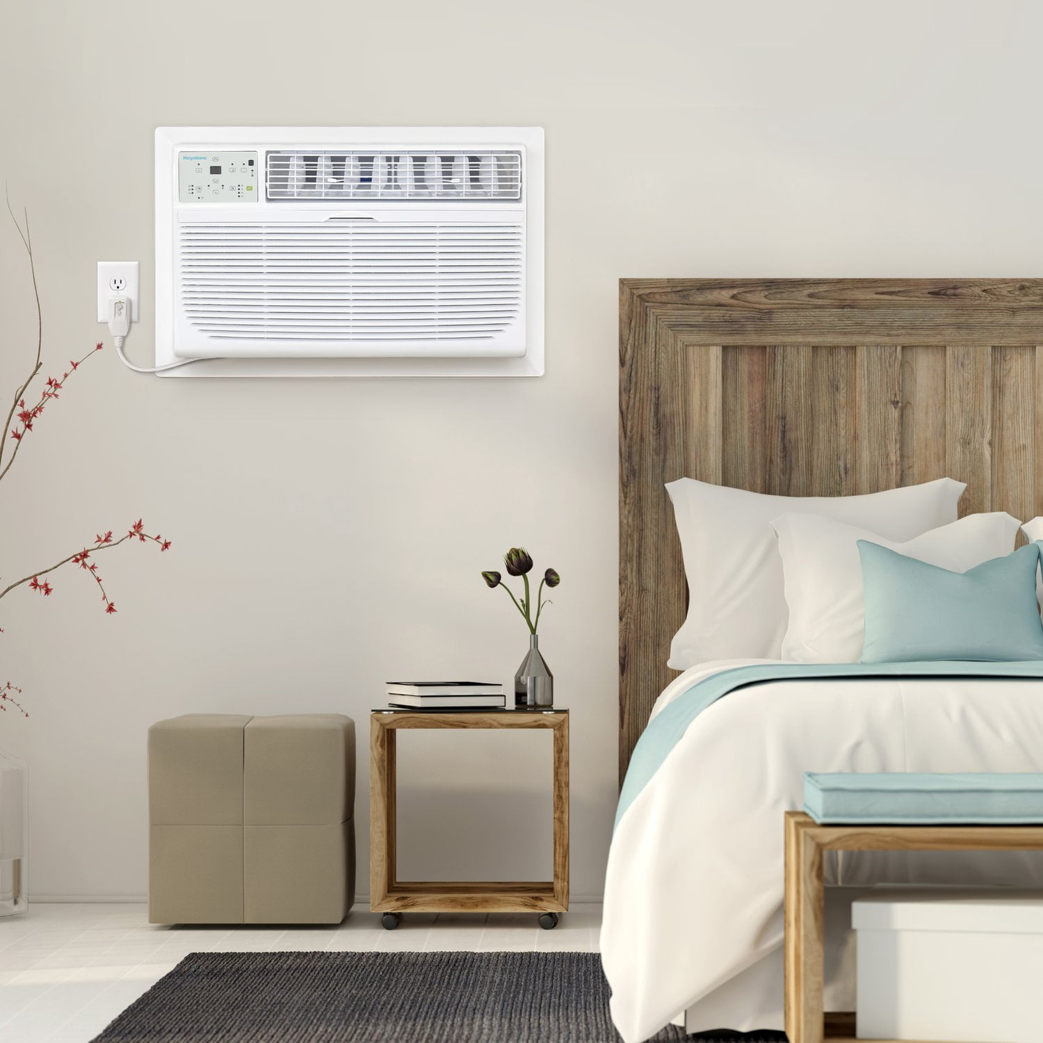 Keystone 12,000 BTU Through-the-Wall Air Conditioner with Remote Control (White, 550 sq. ft.) vuydk