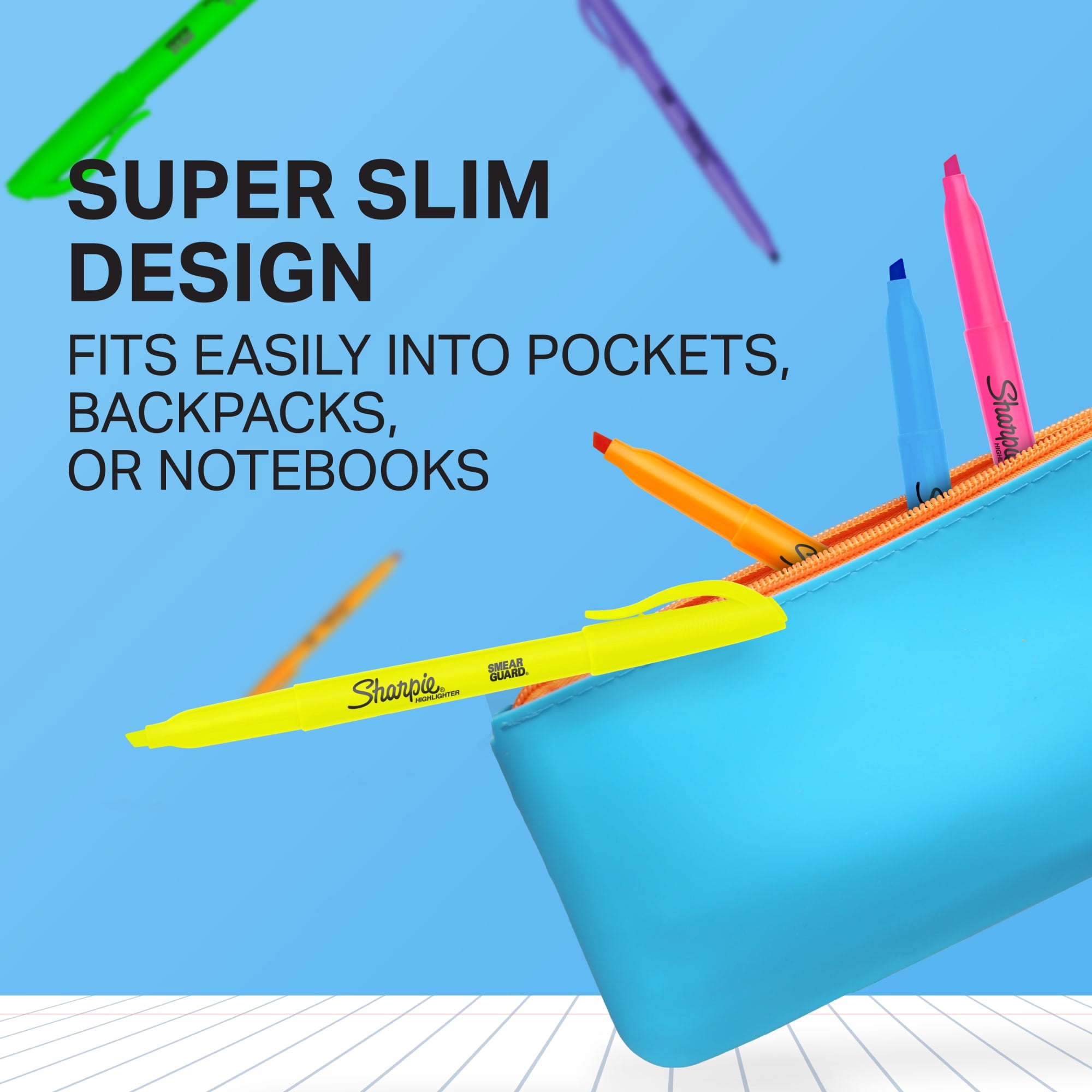 Sharpie Pocket Style Highlighters, Chisel Tip, Smear-Resistant Ink (Assorted Colors, 4 Pack) ytsfh