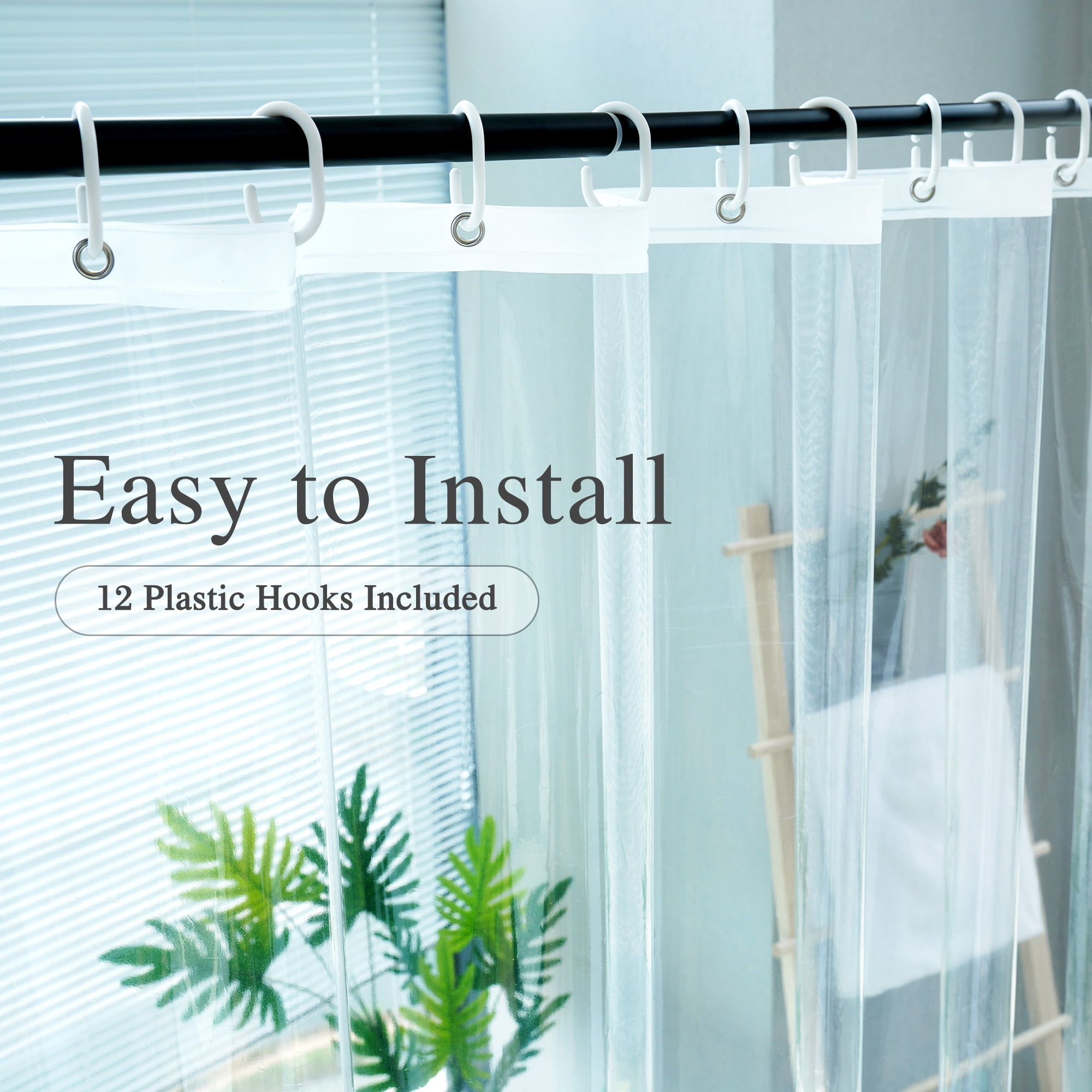 Inosoo Extra Long Shower Curtain Liner, Heavy Duty Waterproof PEVA Plastic with Magnets (Clear, 72 in x 78 in) 5ii2k