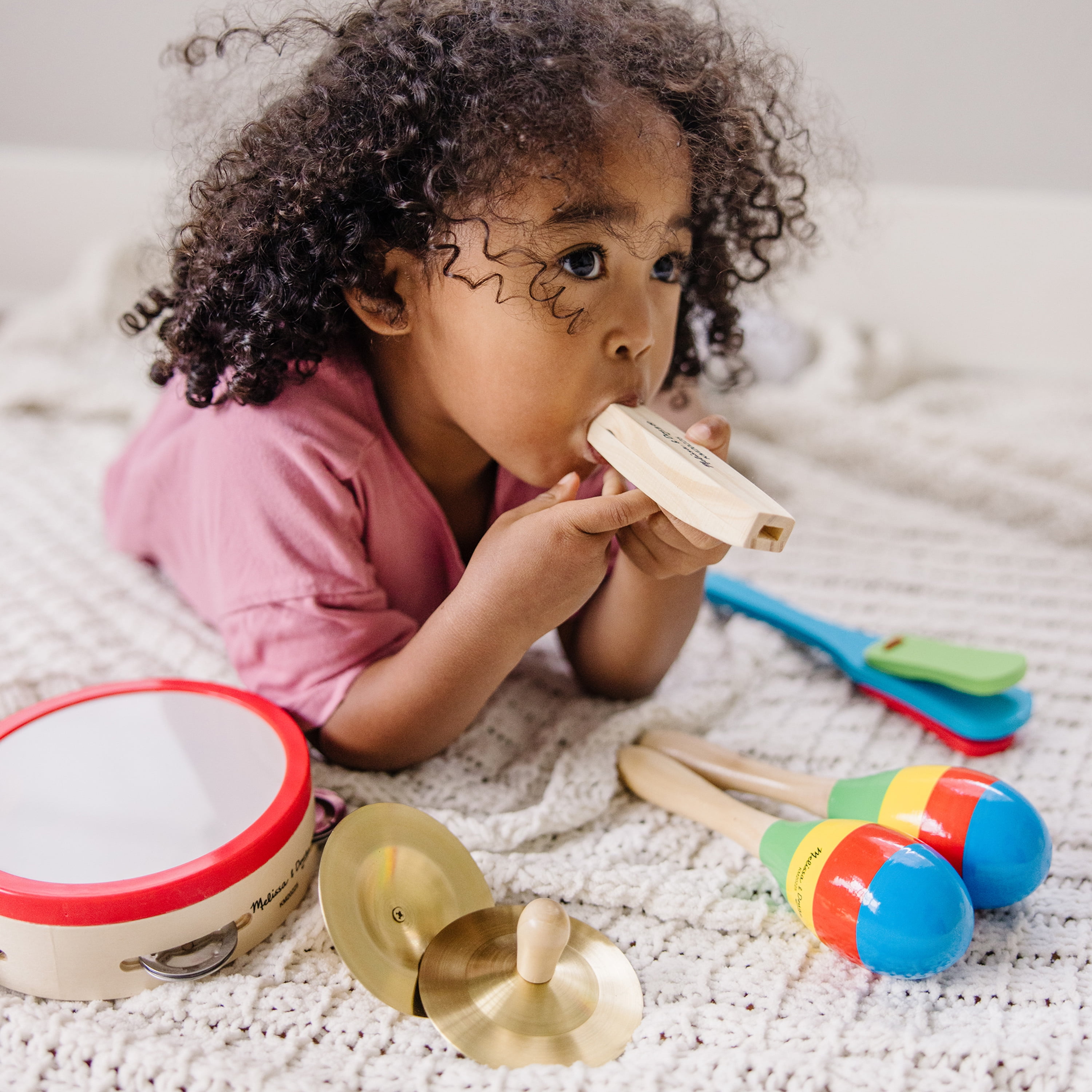 Melissa & Doug Music Makers 7-Piece Wooden Musical Instrument Set (Red, 7-Piece) piy3c