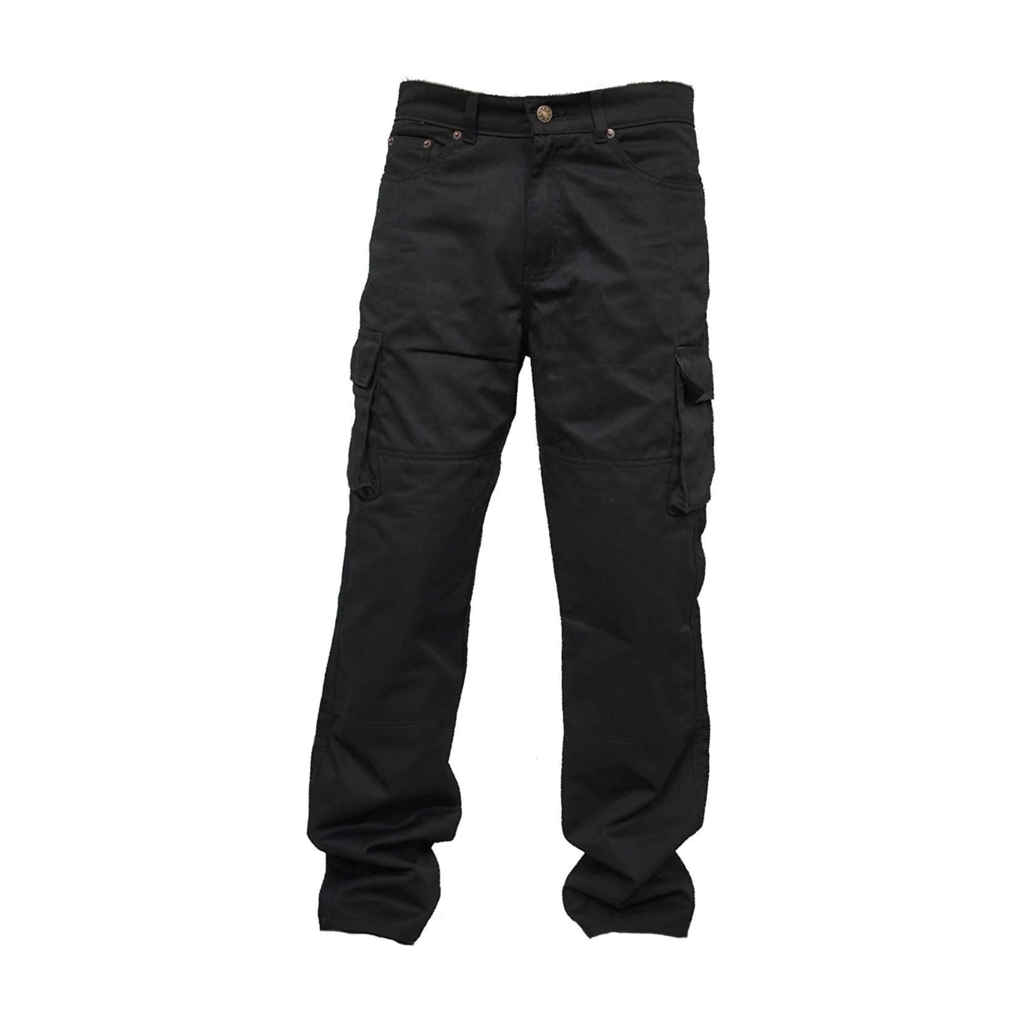 Rider Protec Mens Motorcycle Cargo Pants with Aramid Lining and Protective Hip and Knee Armor (Black, 32 in) sfetn