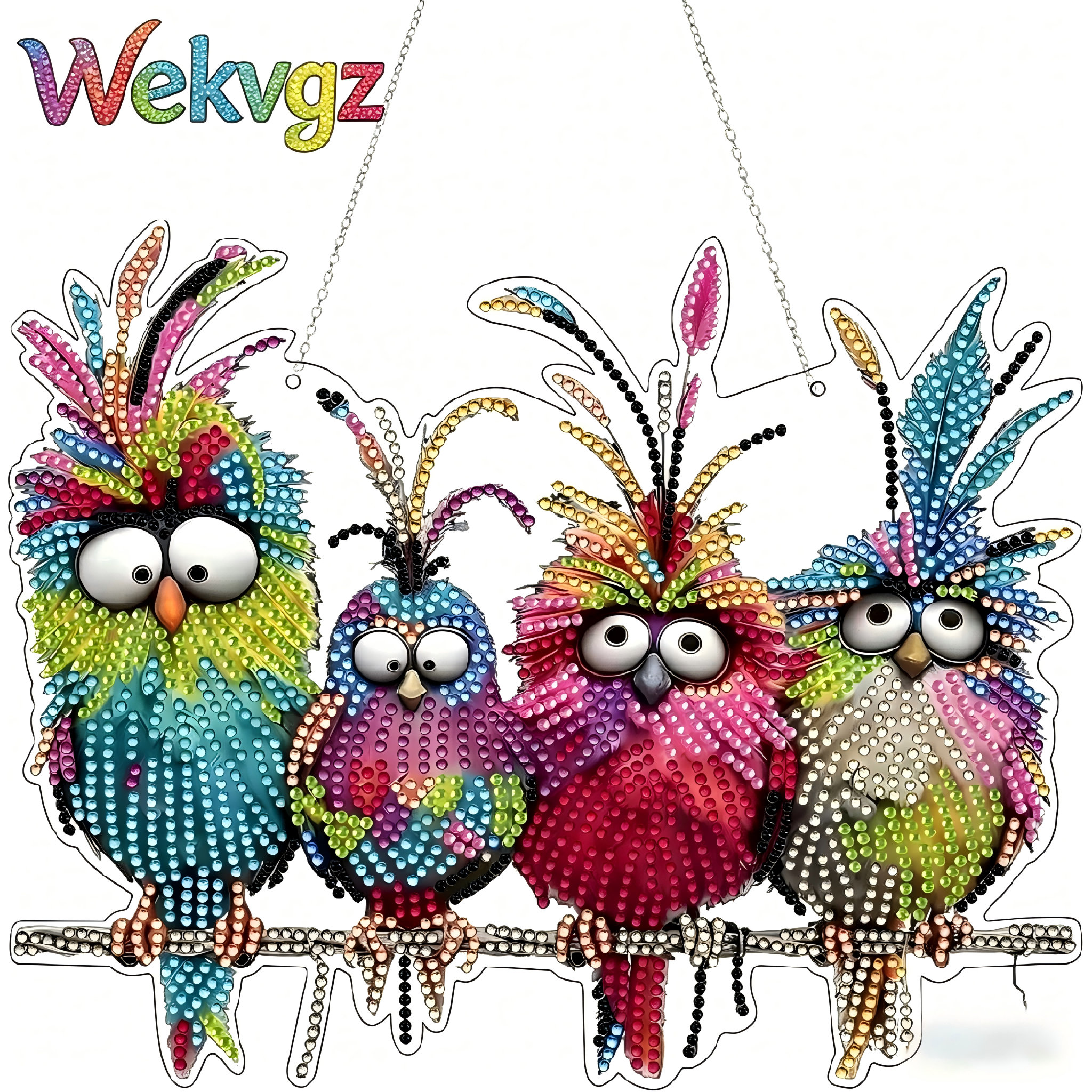 Wekvgz 5D Diamond Painting Ornament Kit, Double Sided Bird Craft Set for Home Decor (Multicolor, 1 Pack) qi3bw