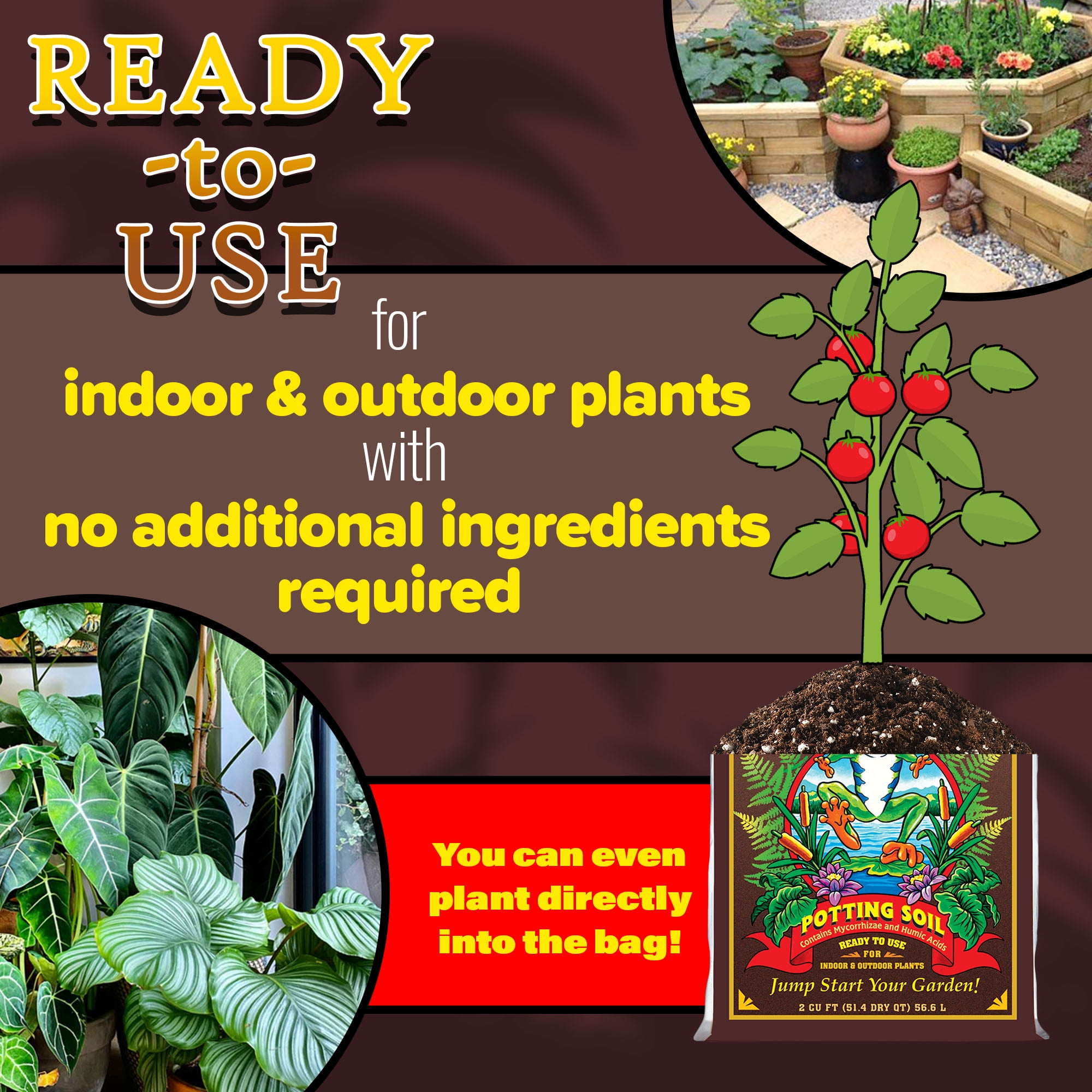 Hydrofarm Happy Frog Potting Soil, Nutrient-Rich Organic Garden Mix with Excellent Drainage (2 cu ft) 6aow5
