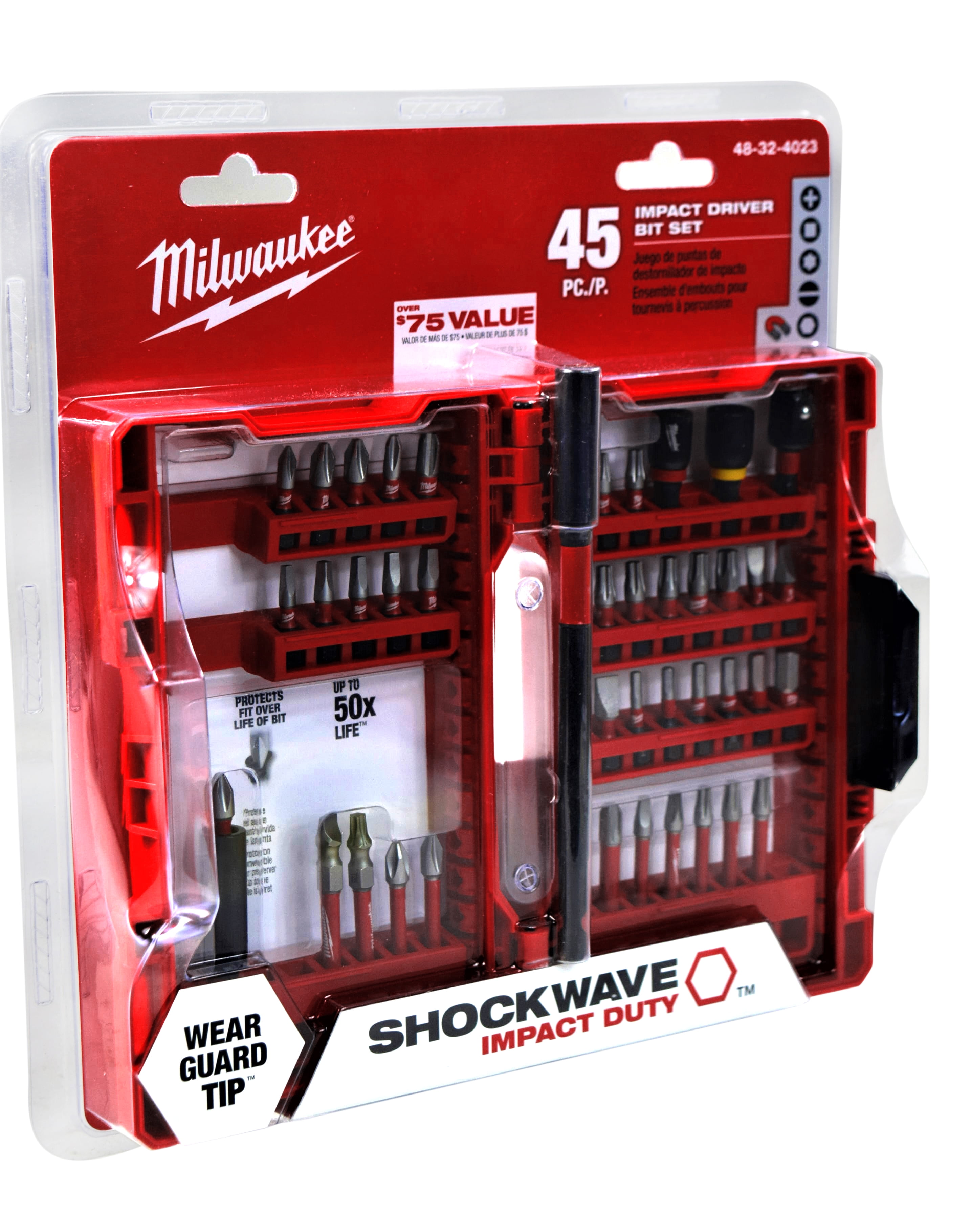 Milwaukee Shockwave Impact Duty Driver Bit Set (45 Piece) vbi1c