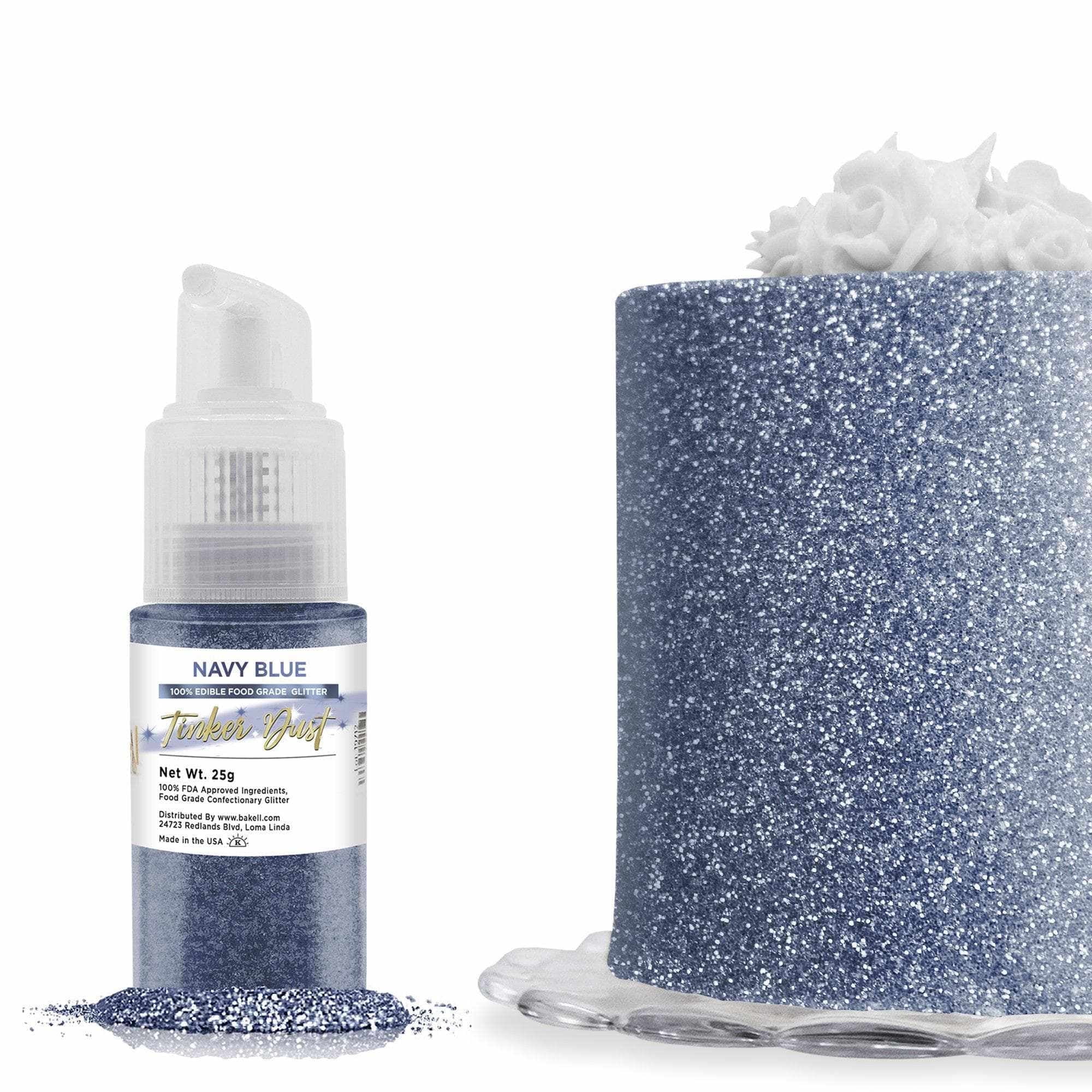 Bakell Tinker Dust Edible Glitter for Cakes and Drinks (Navy Blue, 0.9 oz) 5v2bx