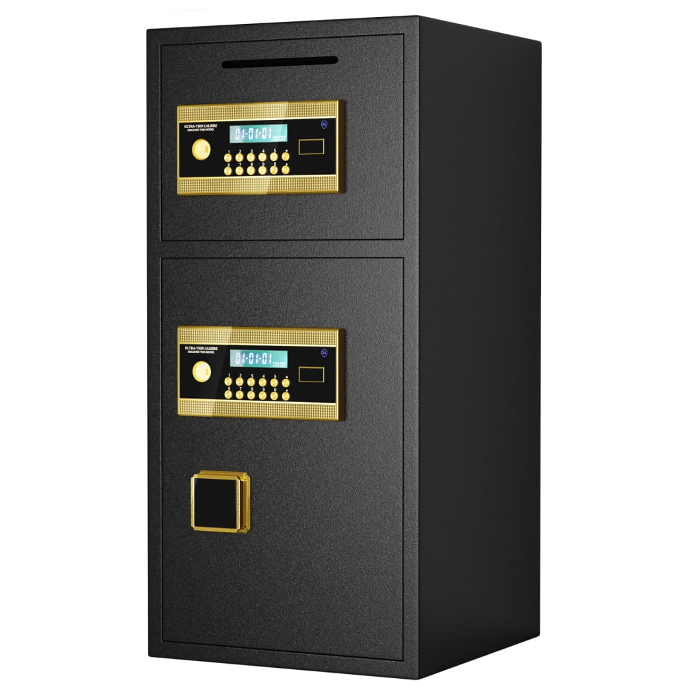 Generic Digital Security Safe Double-Door Heavy-Duty Steel Lockbox with Fireproof Bag (Black, 6.0 cu ft) lxg05