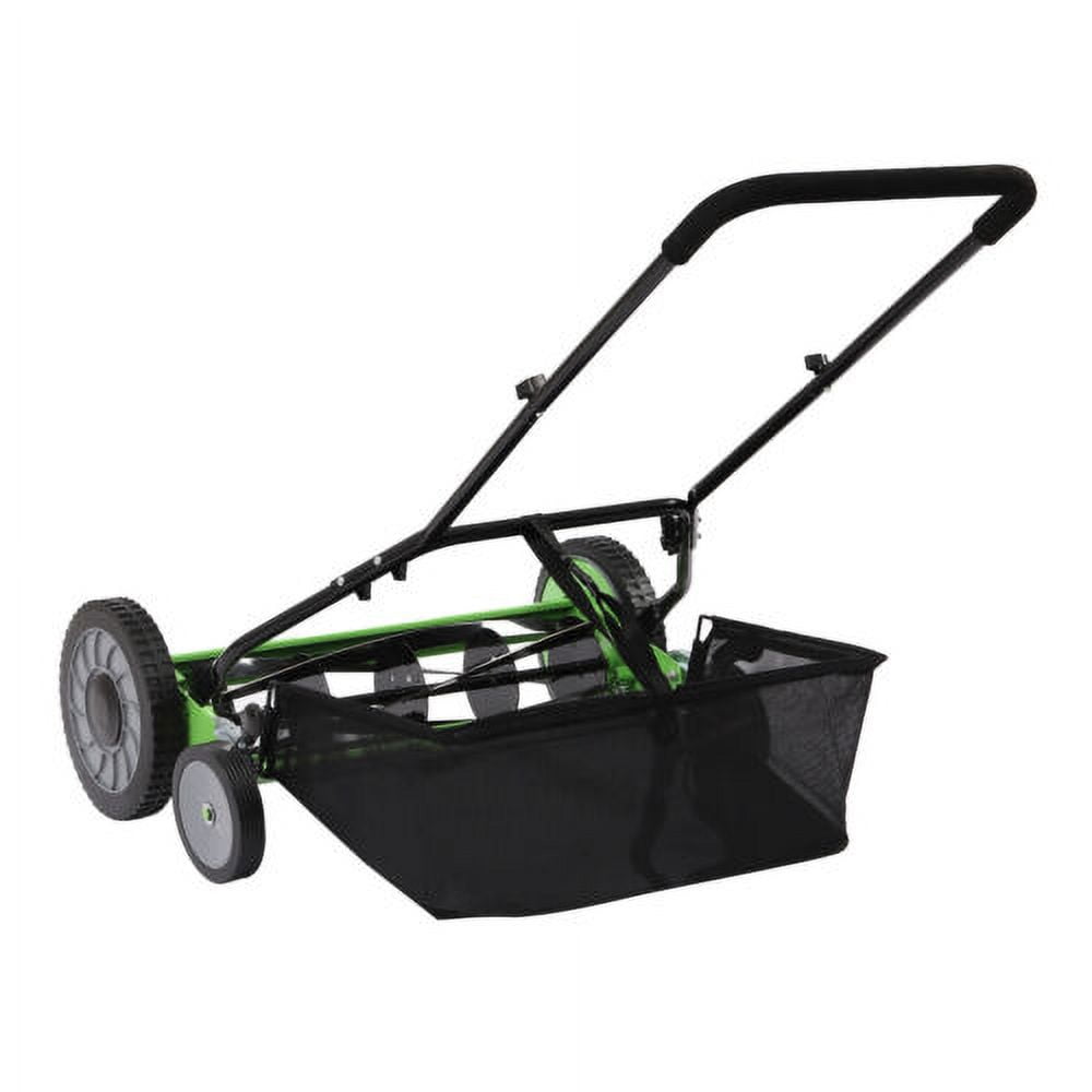 Generic Manual Reel Mower 5-Blade Push Lawn Mower with Adjustable Cutting Height (Black, 20 in) 4zzk6