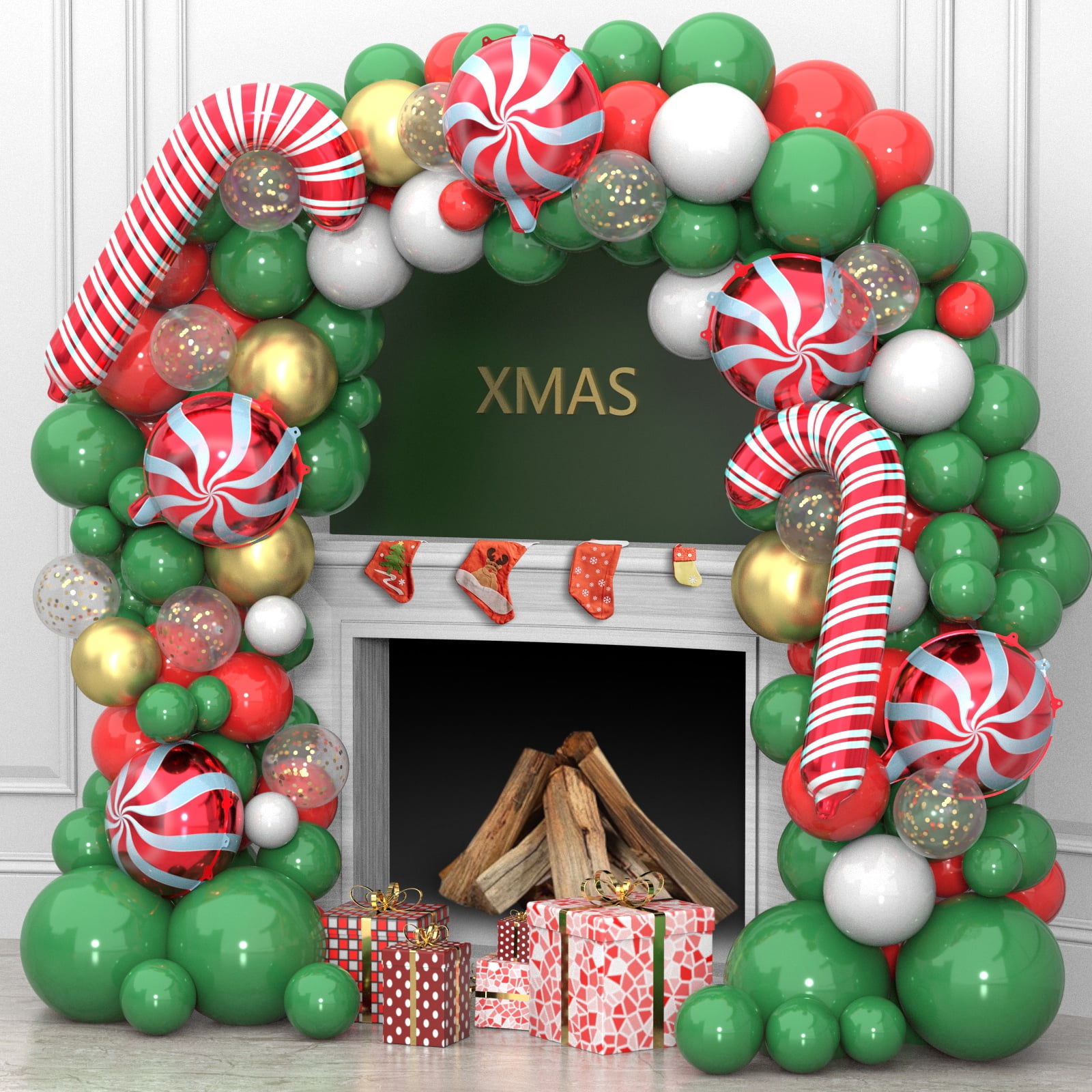 MELORDY Christmas Balloon Garland Arch Kit, Festive Holiday Party Decorations (152 Piece Set) jyghd