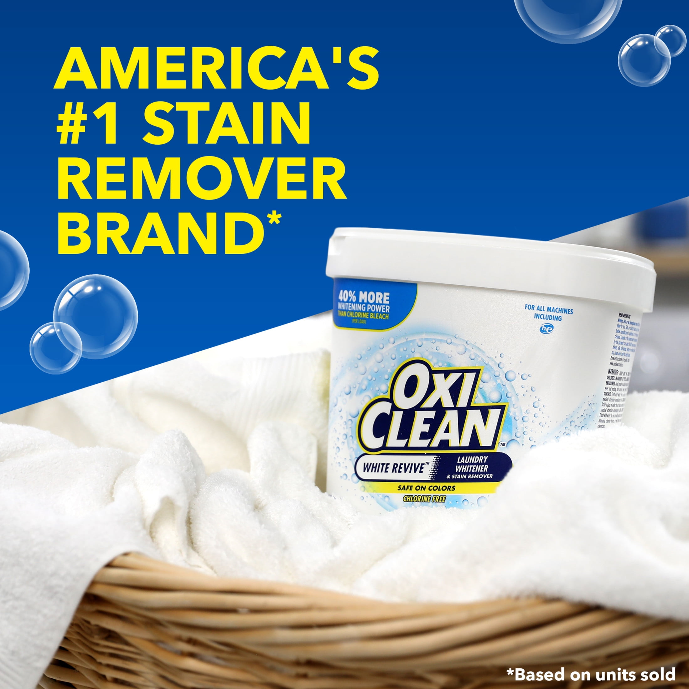 OxiClean White Revive Laundry Whitener and Stain Remover Power Paks (White, 72 Count) ervv7