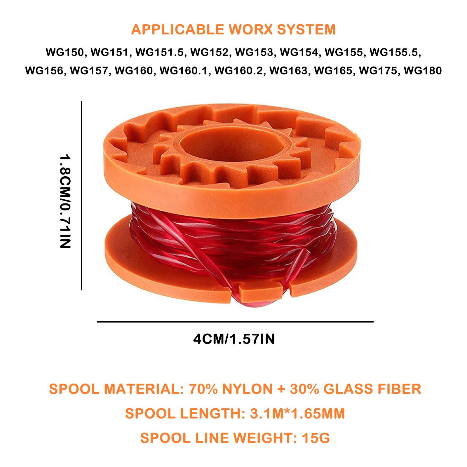 Worx Replacement Trimmer Line for WA0010 Spools (0.065 in, 10 ft) p28nx