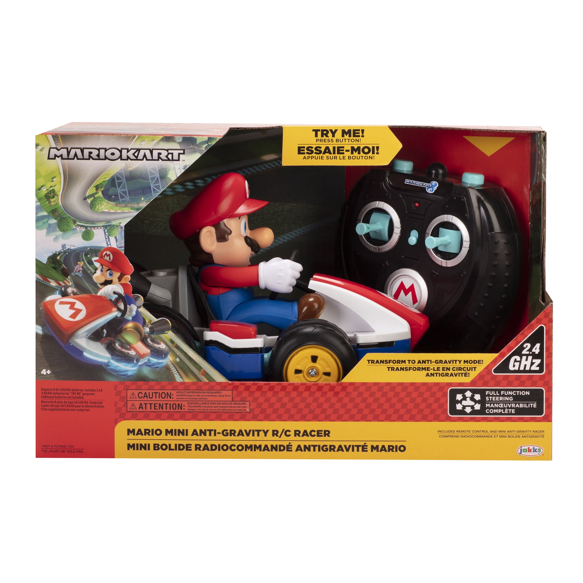 Nintendo Super Mario Radio Control Kart Anti-Gravity RC Vehicle (Red, 100 ft Range) 3kjx4