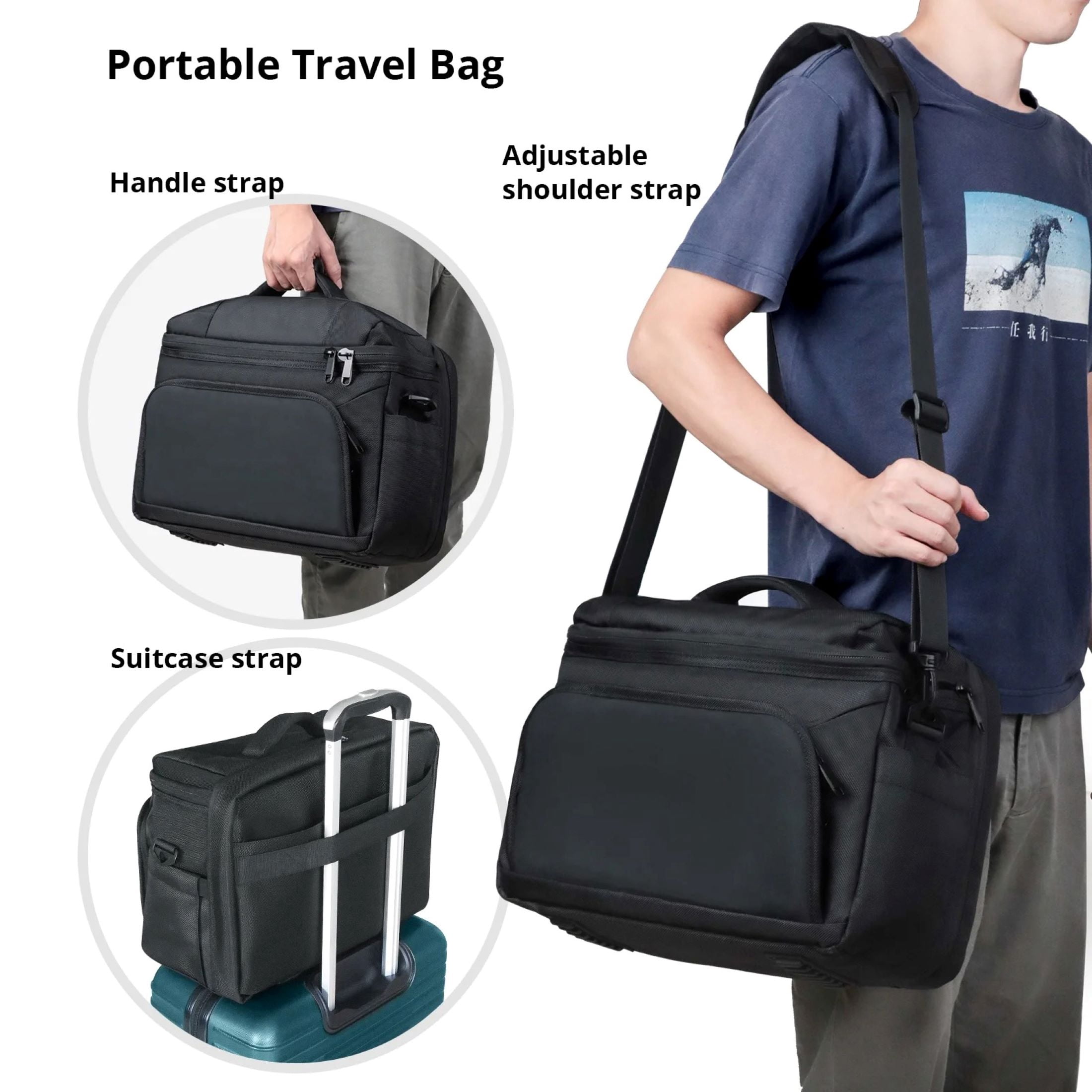 Liboer Carrying Case for PS5 and PS5 Pro Console, Protective Travel Bag with Adjustable Shoulder Strap (Black, Large) p1g8a