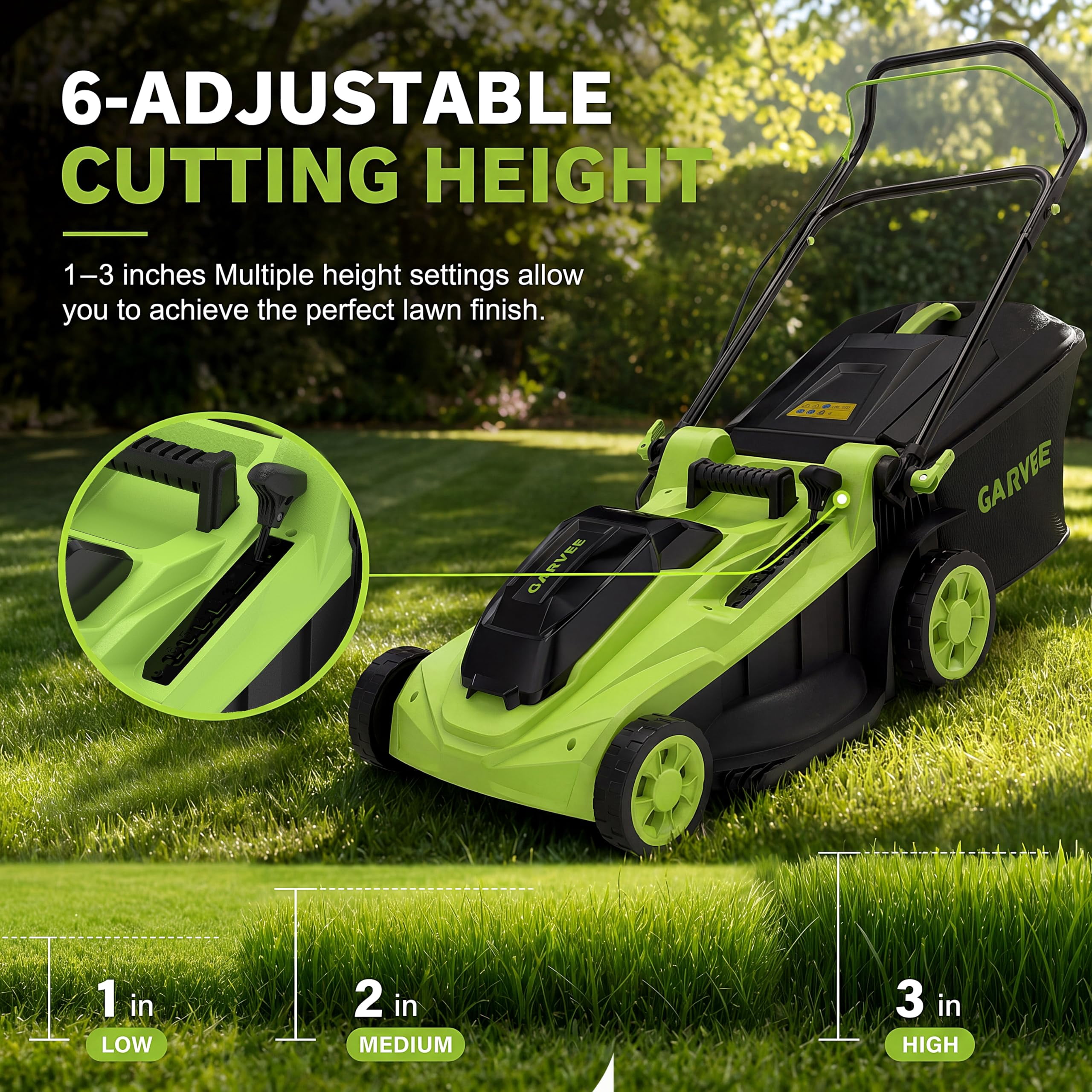 BouPower 40V Cordless Push Lawn Mower, Brushless Motor 2-in-1 Mulch & Bag Electric Mower (17 in, 2 x 4.0Ah Batteries) k4ybs