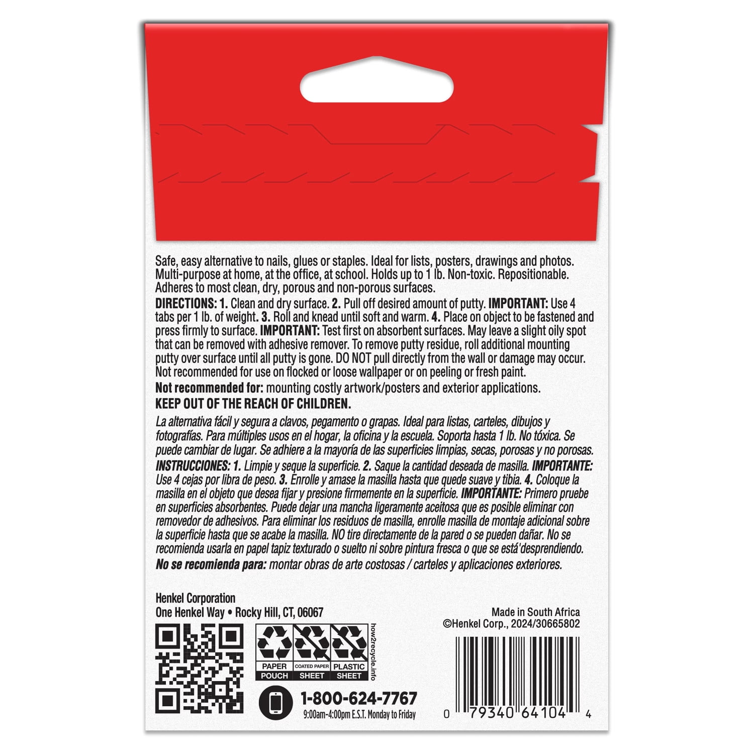 Loctite Fun-Tak Mounting Putty, Reusable Adhesive for Wall Decor (White, 4 oz) 4qvn3