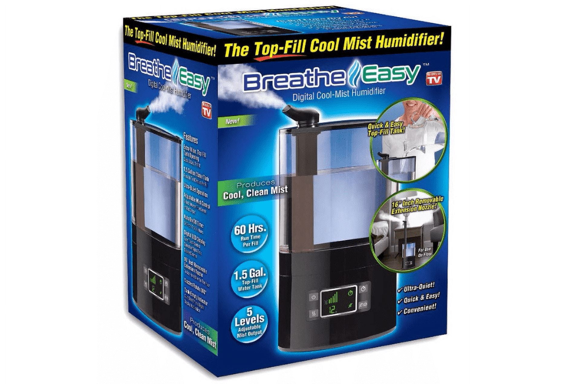 As Seen on TV Breathe Easy Ultrasonic Cool Mist Humidifier with Ceramic Filter (1.6 gal) i2fap