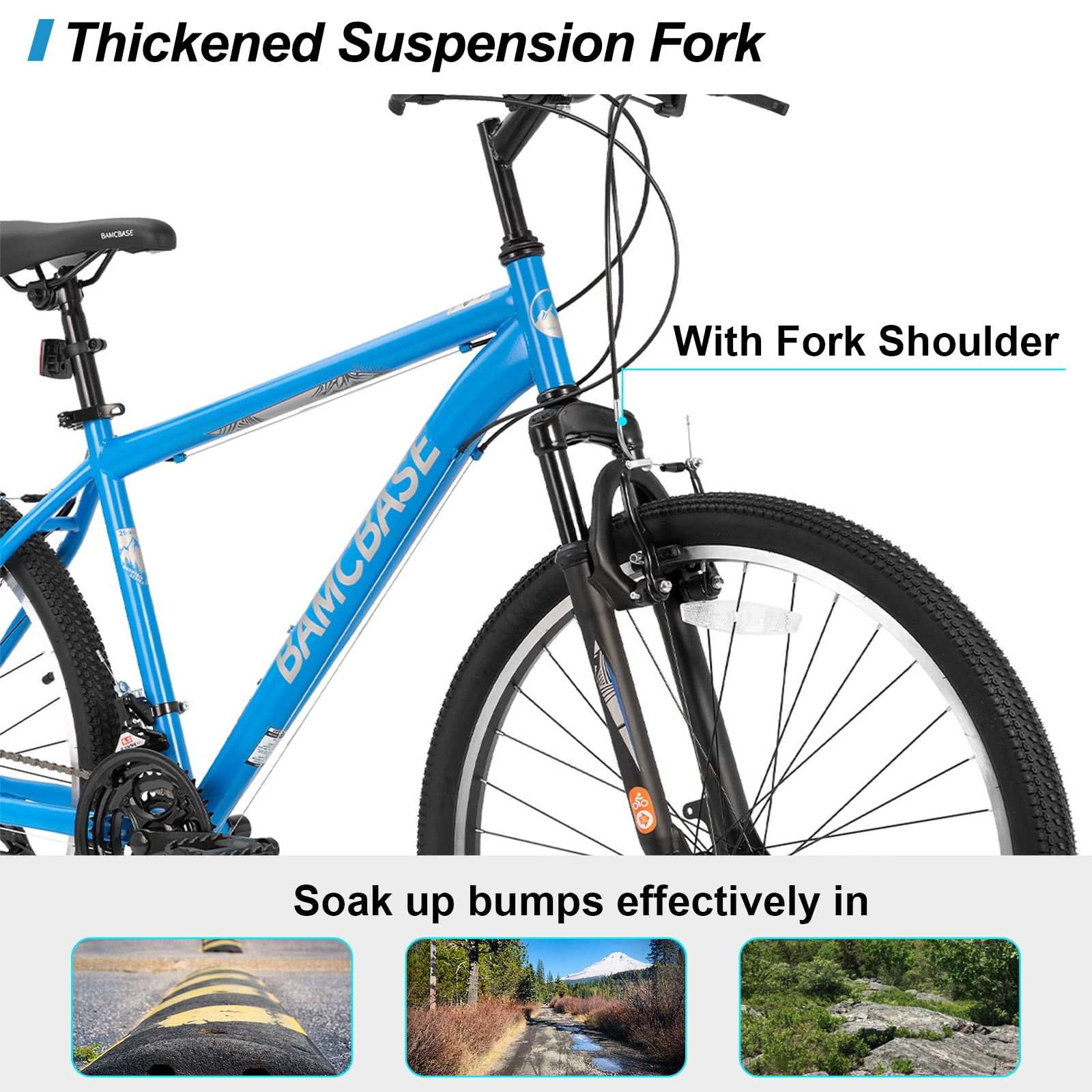 Hiland 26 in Mountain Bike, 21-Speed Hardtail MTB for Adults (Blue, 26 in) la806