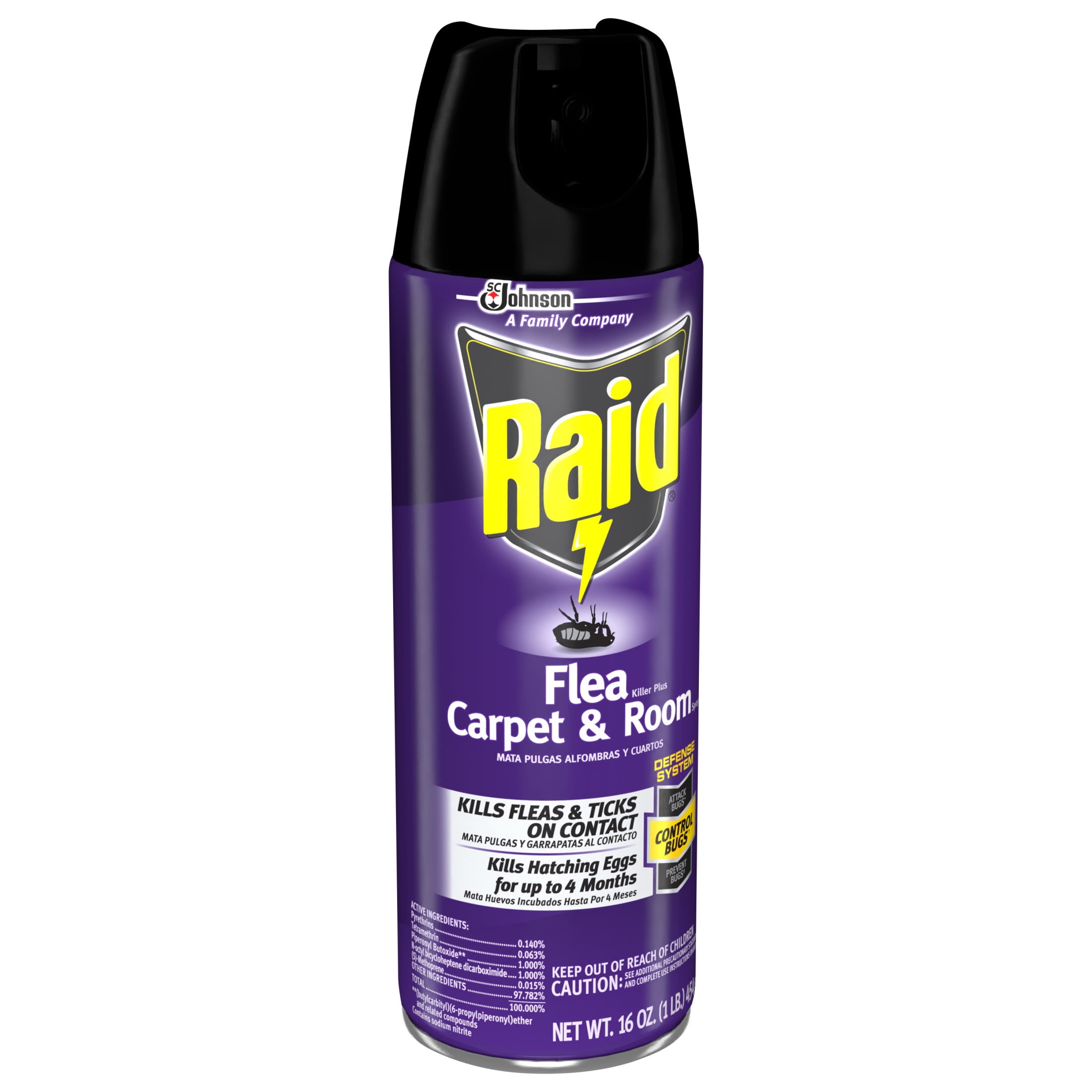 Raid Flea Killer Carpet and Room Spray, Contact Insecticide for Fleas and Ticks (16 oz) d0afh