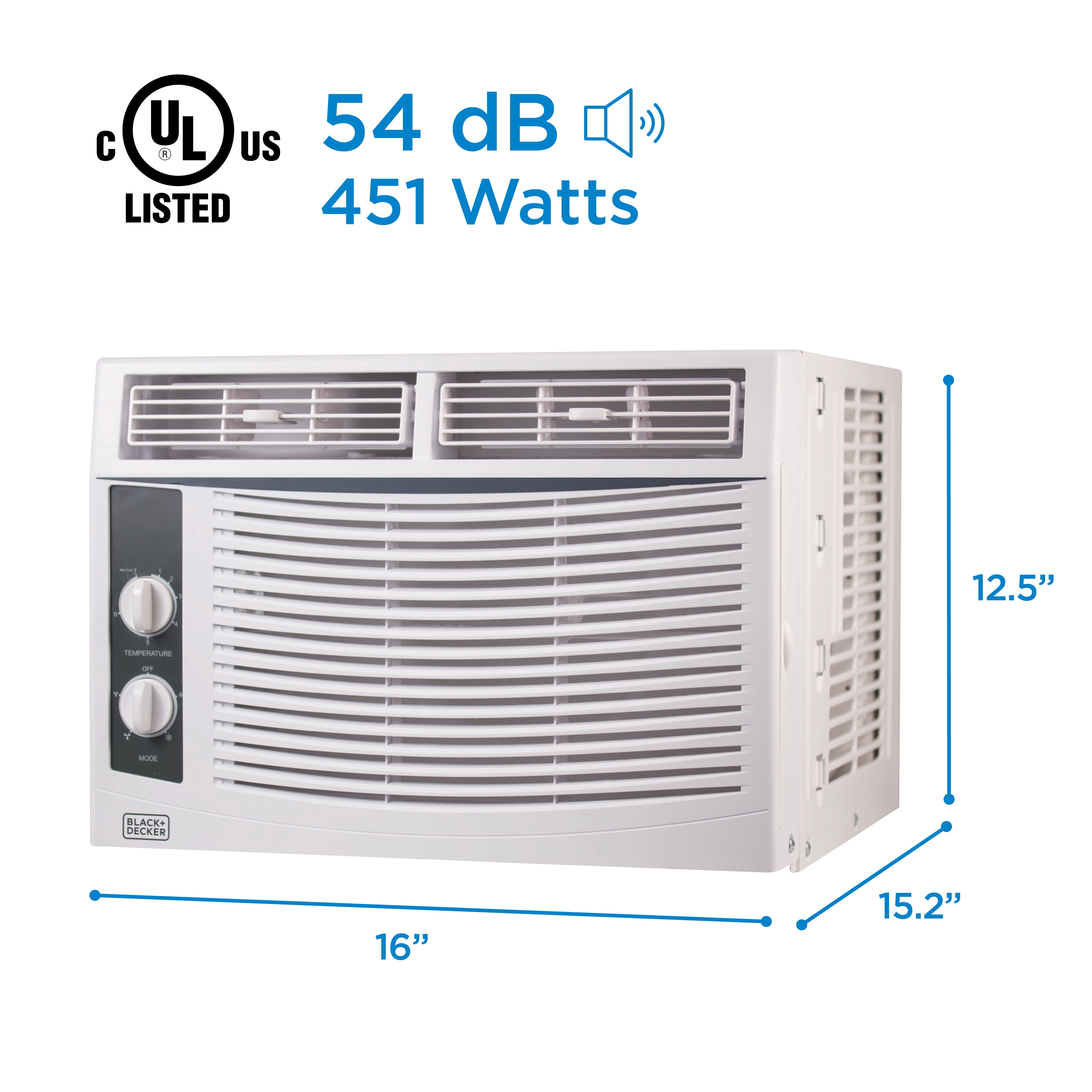 BLACK+DECKER 5,000 BTU Window Air Conditioner Unit (White, 16 x 15.3 x 12 in) 66hc7