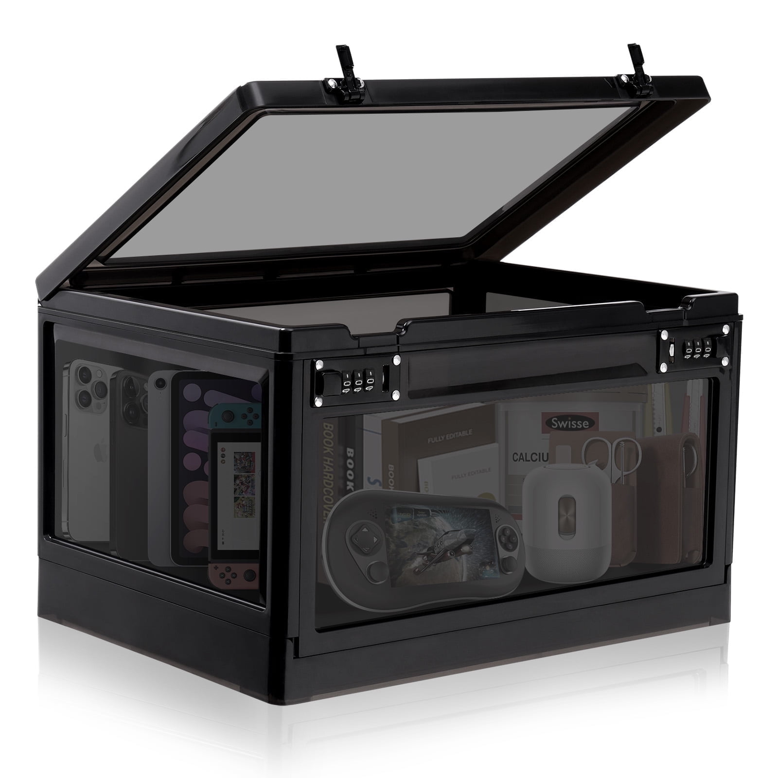 Locbbie Medicine Lock Box with Combination Code (Black, 24 L) nvqg4