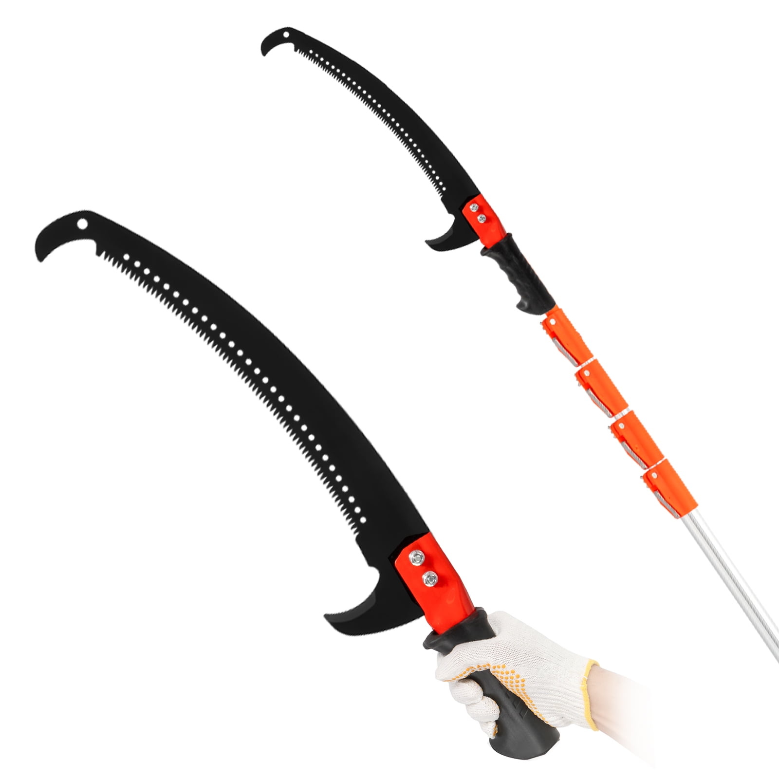 Zimtown Extendable Pole Saw for Tree Trimming (Orange, 24 ft) x57ax
