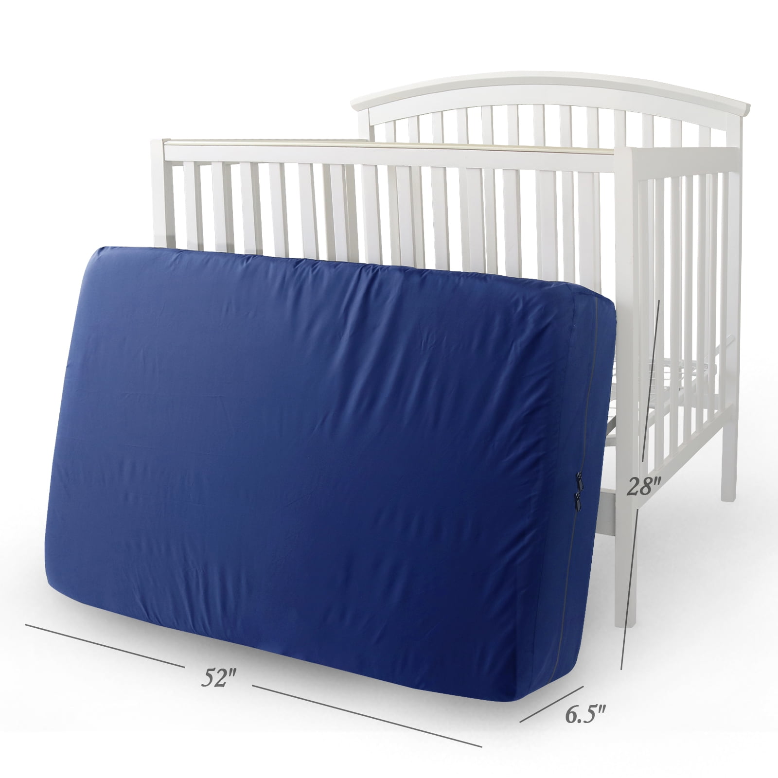 Biloban Crib Mattress Moving Bag, Heavy Duty Waterproof Storage Cover with Strong Zipper (Navy, 52 in x 28 in x 6.5 in) ypktm
