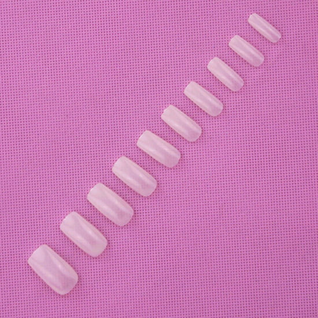 Visland Coffin Nails Natural Ballerina False Nail Tips (Long, 500pcs) 0ryx5