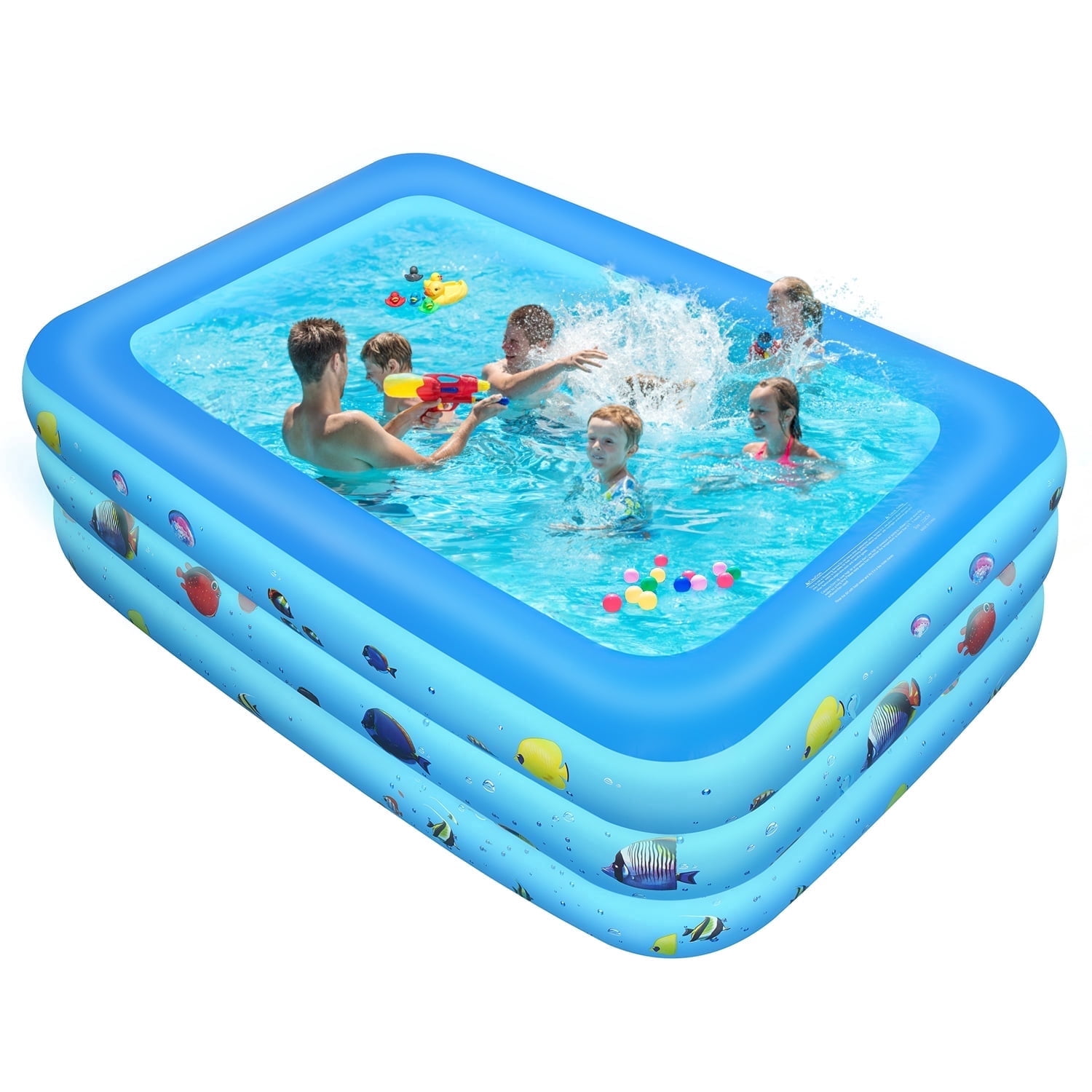 GVDV Inflatable Swimming Pool, Durable Thickened Family Lounge Pool for Kids and Adults (Blue, 6.9 x 5 x 1.8 ft) 1bucf