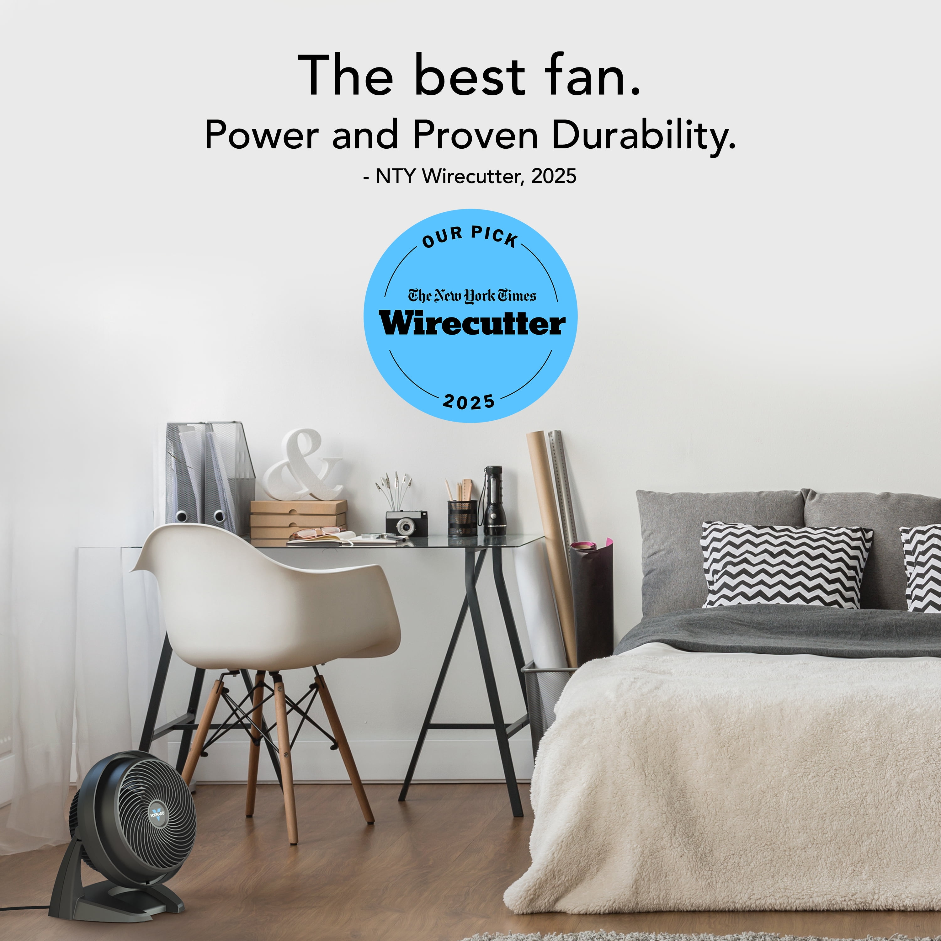 Vornado 630 Mid-Size Whole Room Air Circulator Fan, Powerful Vortex Technology, 3-Speed Control, Adjustable Tilt (Black, 9 in) 5s54b