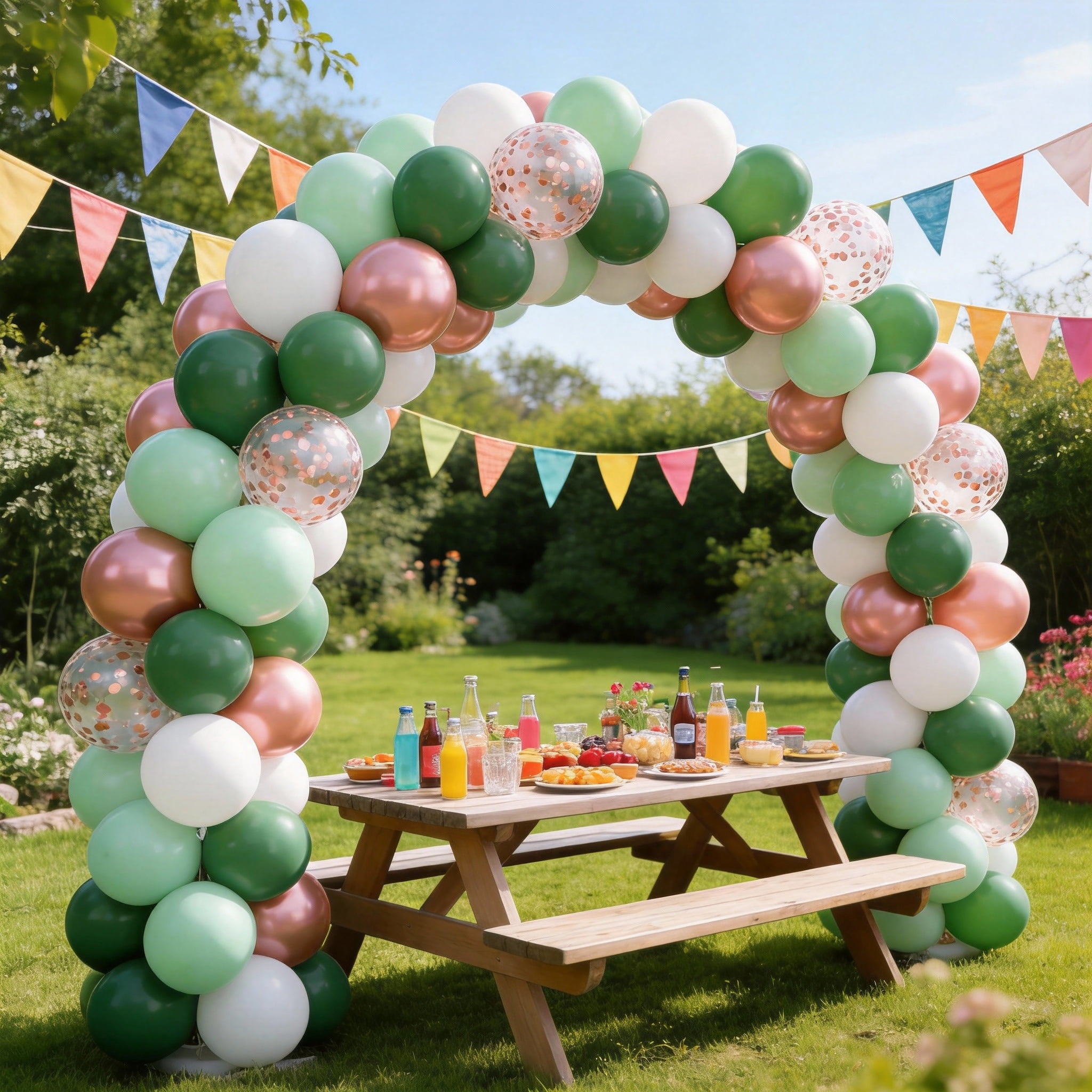 Qiameng Sage Green and Metallic Rose Gold Balloon Arch Kit (70 Pieces, 12 in) o5p5k
