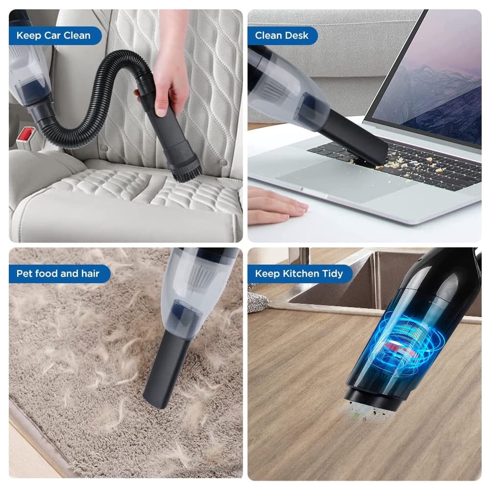COWIN Portable Cordless Handheld Car Vacuum Cleaner (Black, 13.27 in) kjjbe