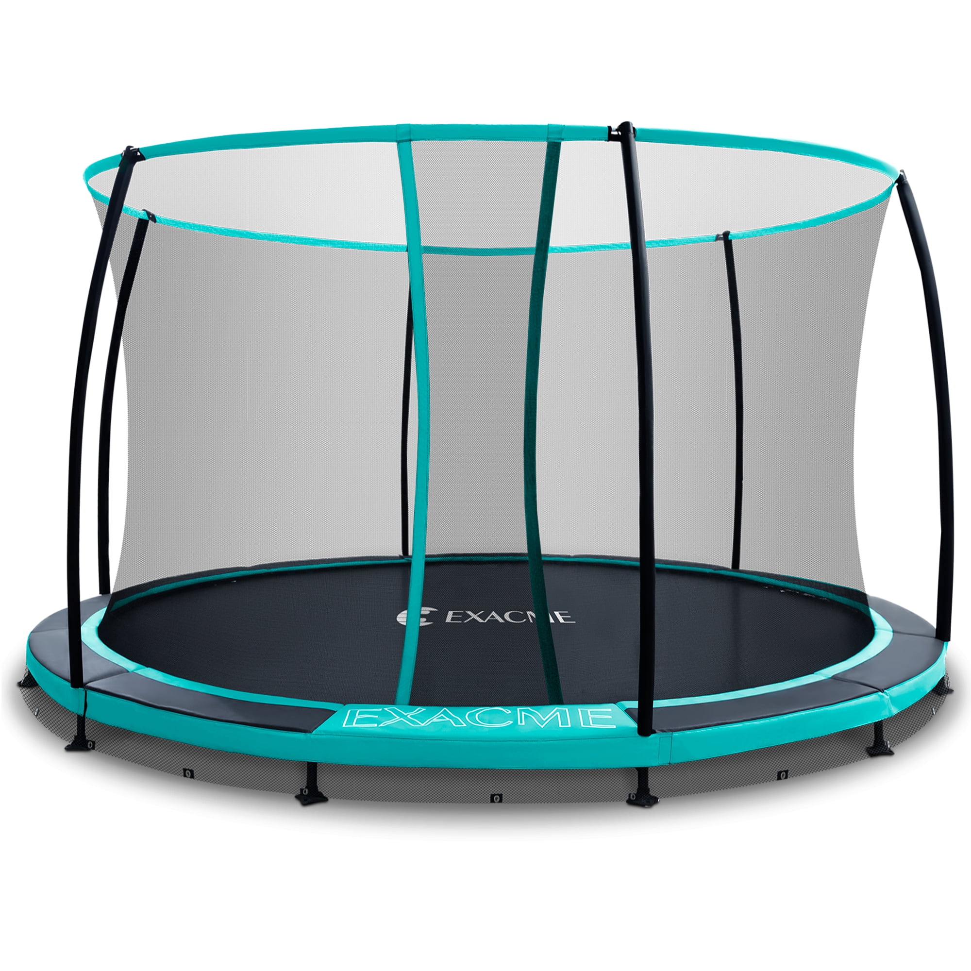 ExacMe In-Ground Trampoline with Safety Enclosure Net (Black, 14 ft) oabw8