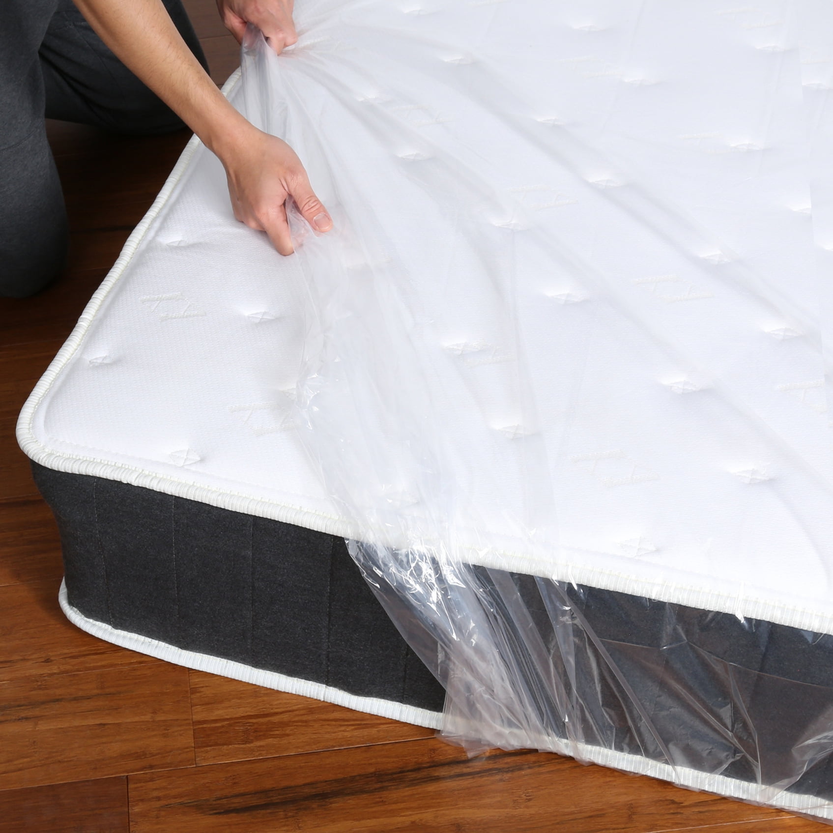 Pen+Gear Universal Mattress Storage Bag, Heavy-Duty Protective Cover for Moving and Shipping (Clear, 78 in x 14 in x 100 in) f9eh3