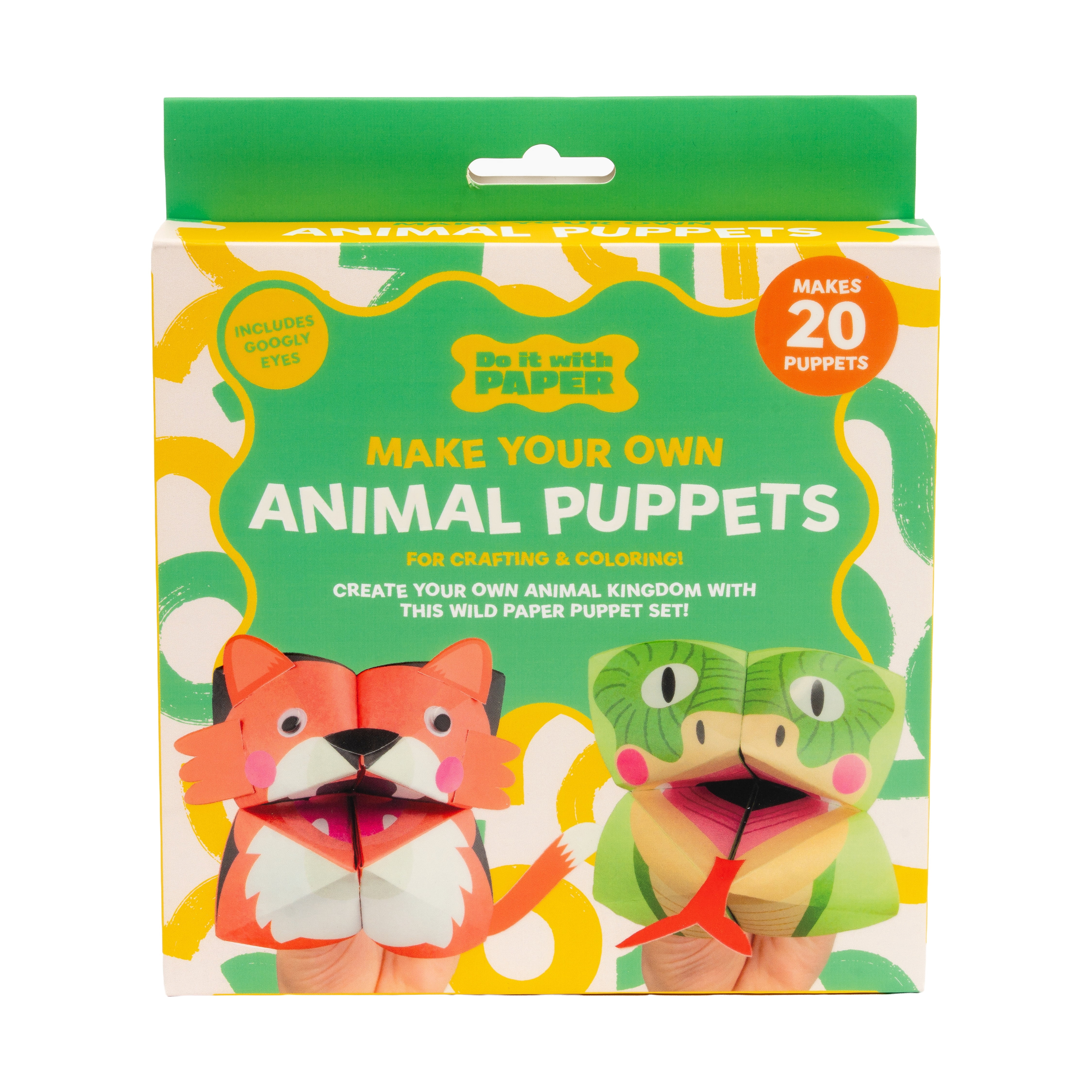 Professor Puzzle Make Your Own Animal Hand Puppets DIY Craft Activity Set (10 Pack) 2wsed