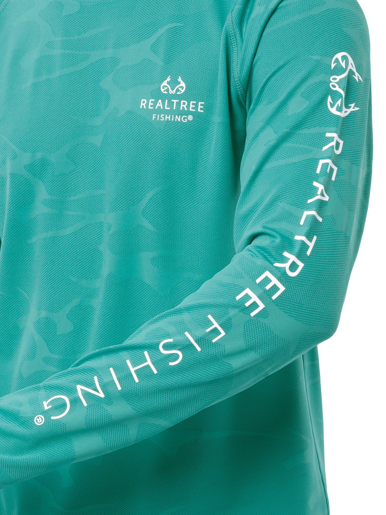 Realtree Men’s Fishing Performance Long Sleeve Hooded Shirt with Thumb Holes (Green, S) 3x86e