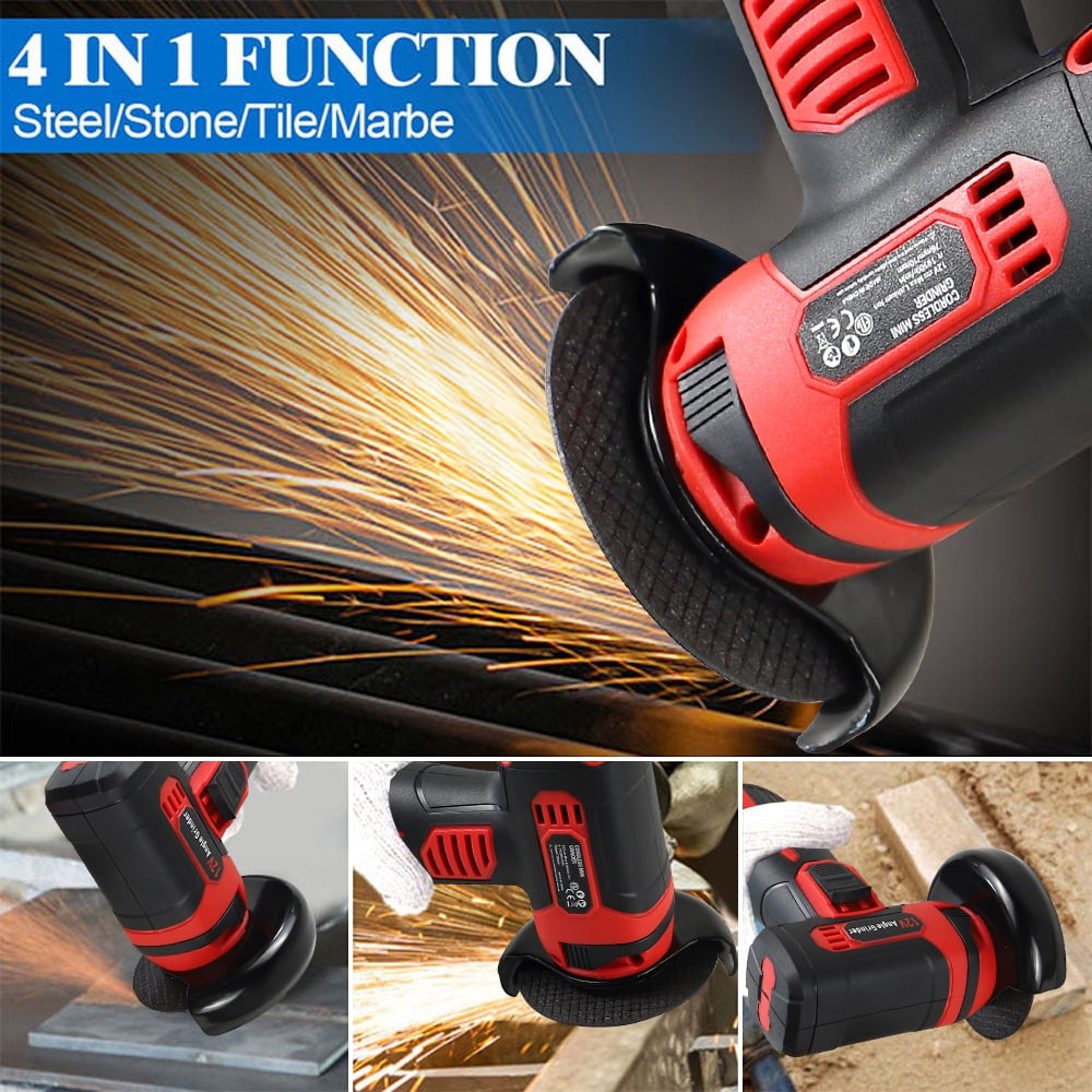 NEWONE Cordless Angle Grinder Kit, 3 in Mini Power Tool for Cutting and Grinding, 12V High-Speed Motor with 2 Batteries and 5 Discs z0ufo