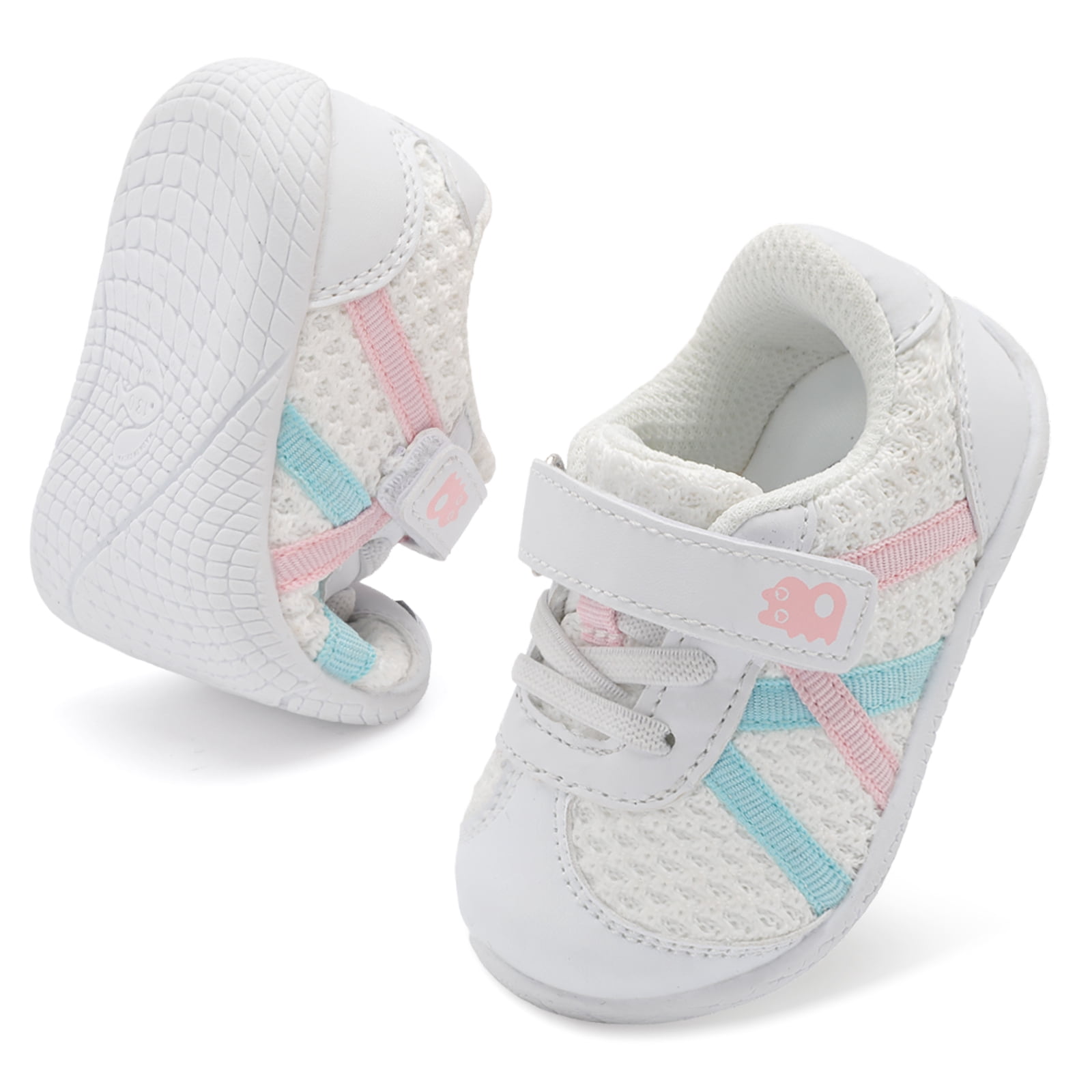 Barerun Toddler First Walking Sneakers Lightweight Breathable Mesh Shoes (White, 5 in) v4ulh