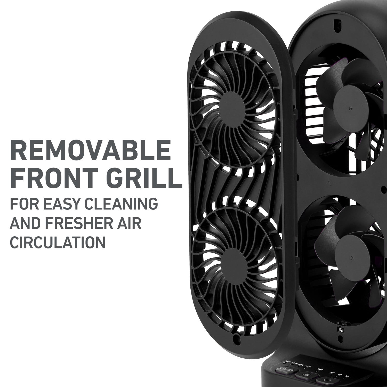 Holmes DuoBreeze Desk Fan with Dual Blade Technology, 3-Speed Settings, Adjustable Tilt and Oscillation (Black, 13 in) w9rjj