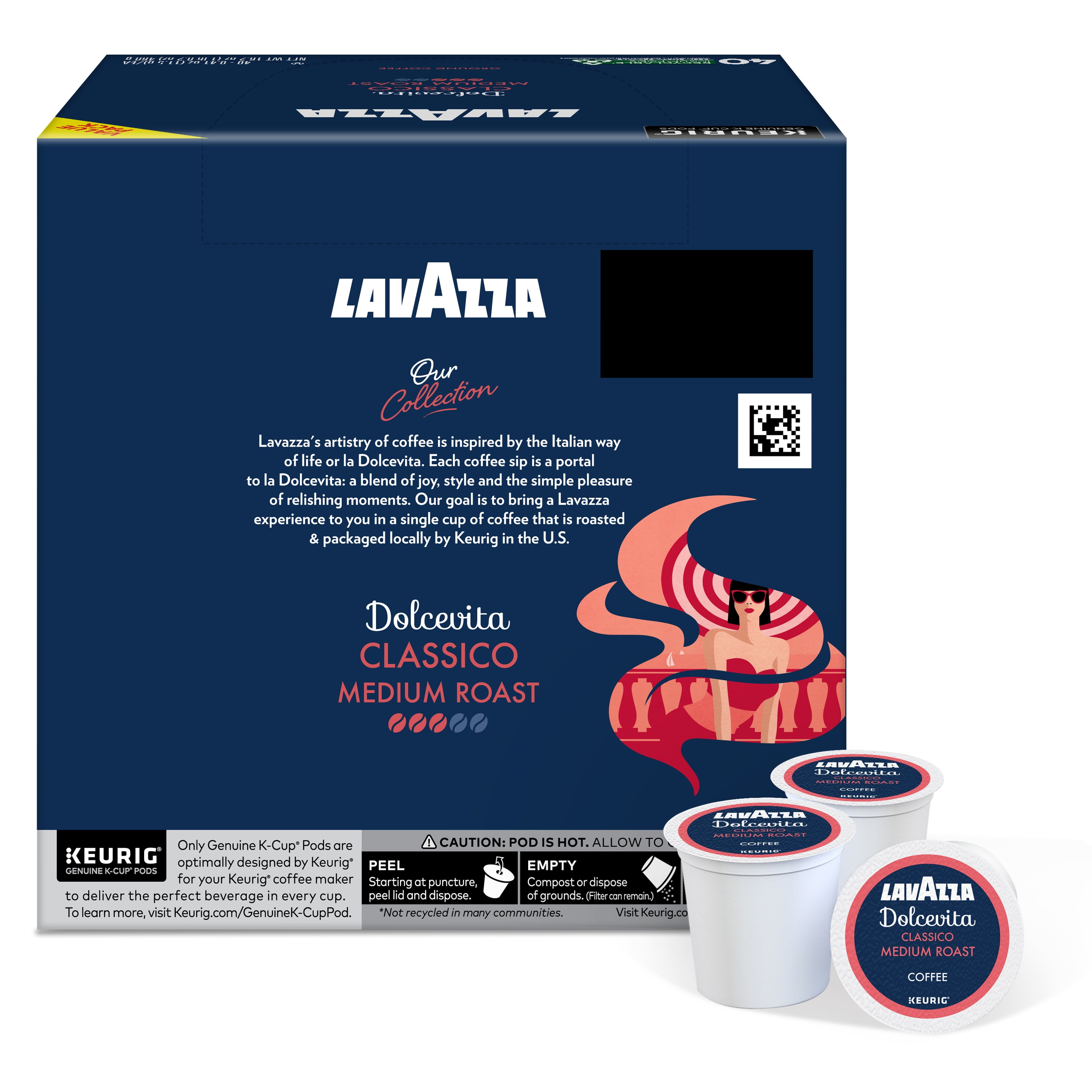Lavazza Dolcevita Classico Medium Roast Coffee K-Cup Pods for Keurig Brewers (40 Count) 46hwv