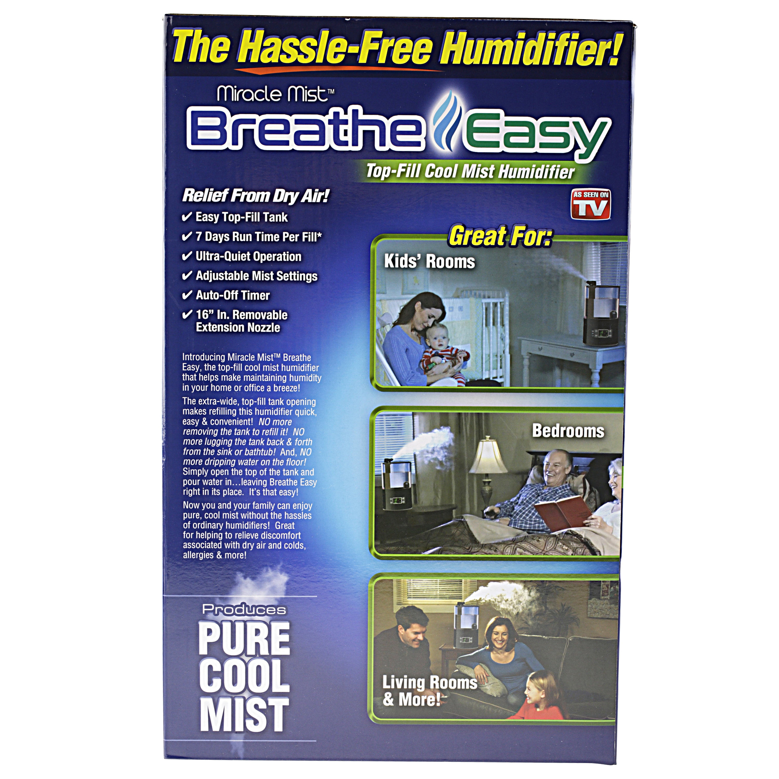 As Seen on TV Breathe Easy Ultrasonic Cool Mist Humidifier with Ceramic Filter (1.6 gal) i2fap