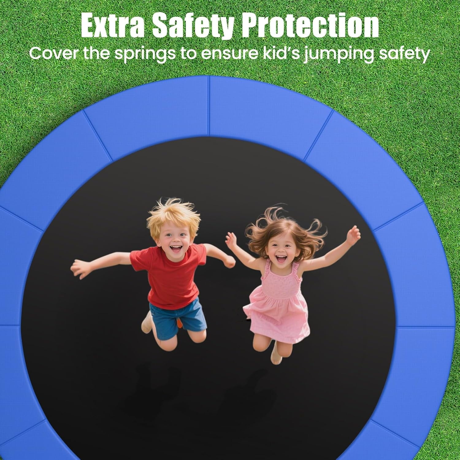 Meikoko 8ft Round Trampoline Replacement Safety Pad (Blue, 8 ft) syqyk