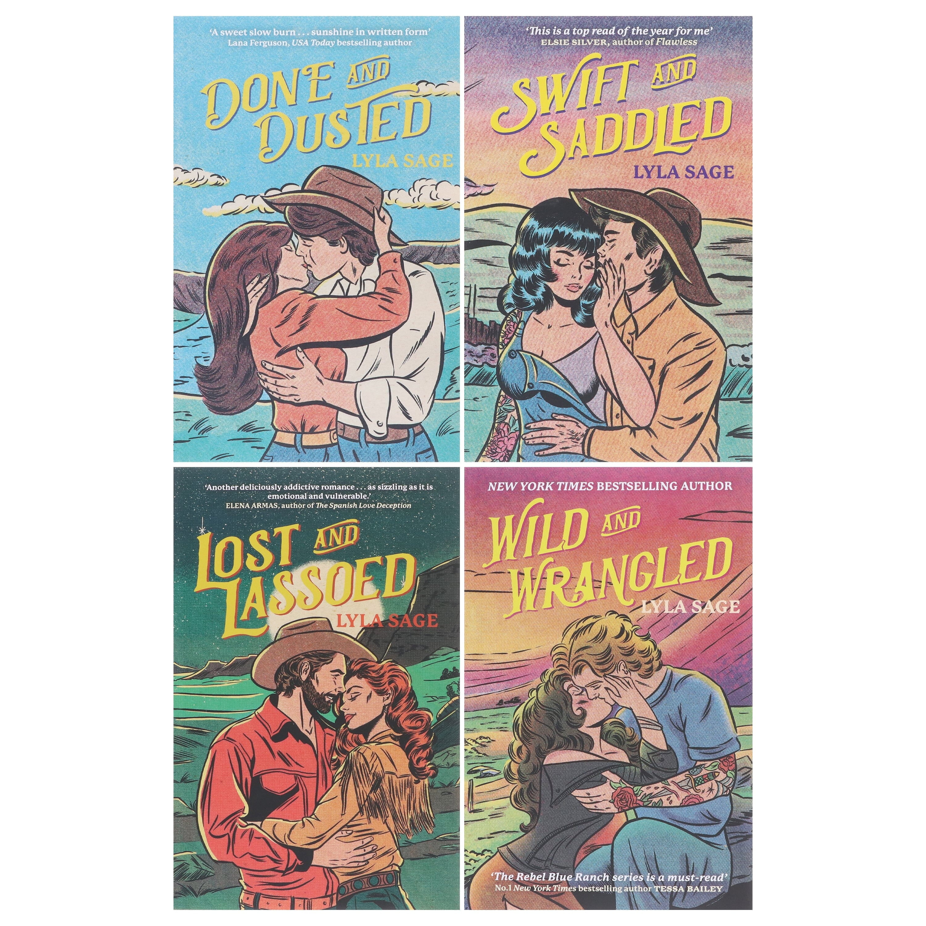 Lyla Sage Rebel Blue Ranch Series 4-Book Collection Set (Paperback, 4 Books) 47ve8