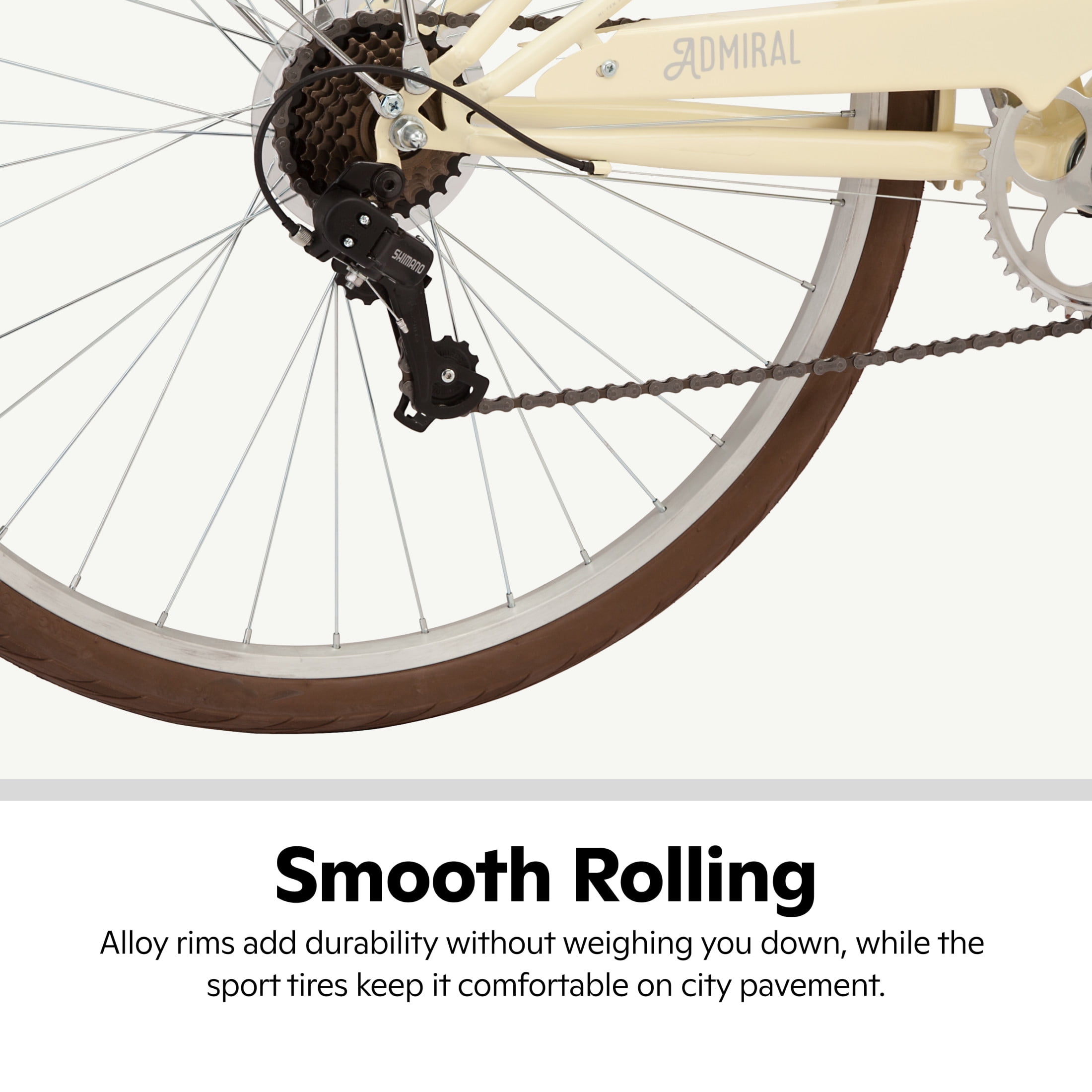Schwinn Admiral Hybrid Bike, 7-Speed Commuter Bicycle, Lightweight Alloy Frame (Cream, 700c Wheels) 8zxg7