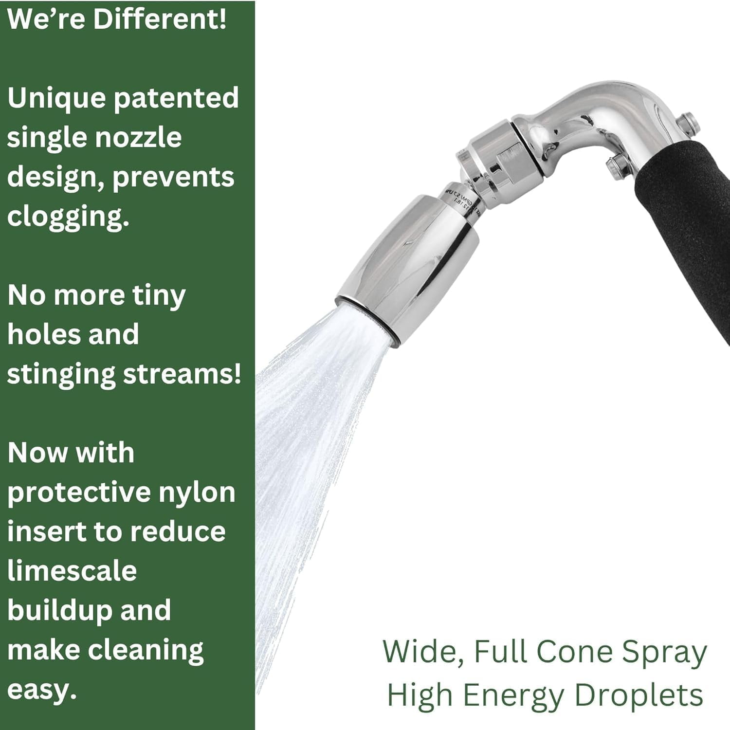 High Sierra Showerheads Solid Metal 2.0 Low Flow Handheld Shower Head Kit (Polished Chrome, 72 in Hose) sjlkg