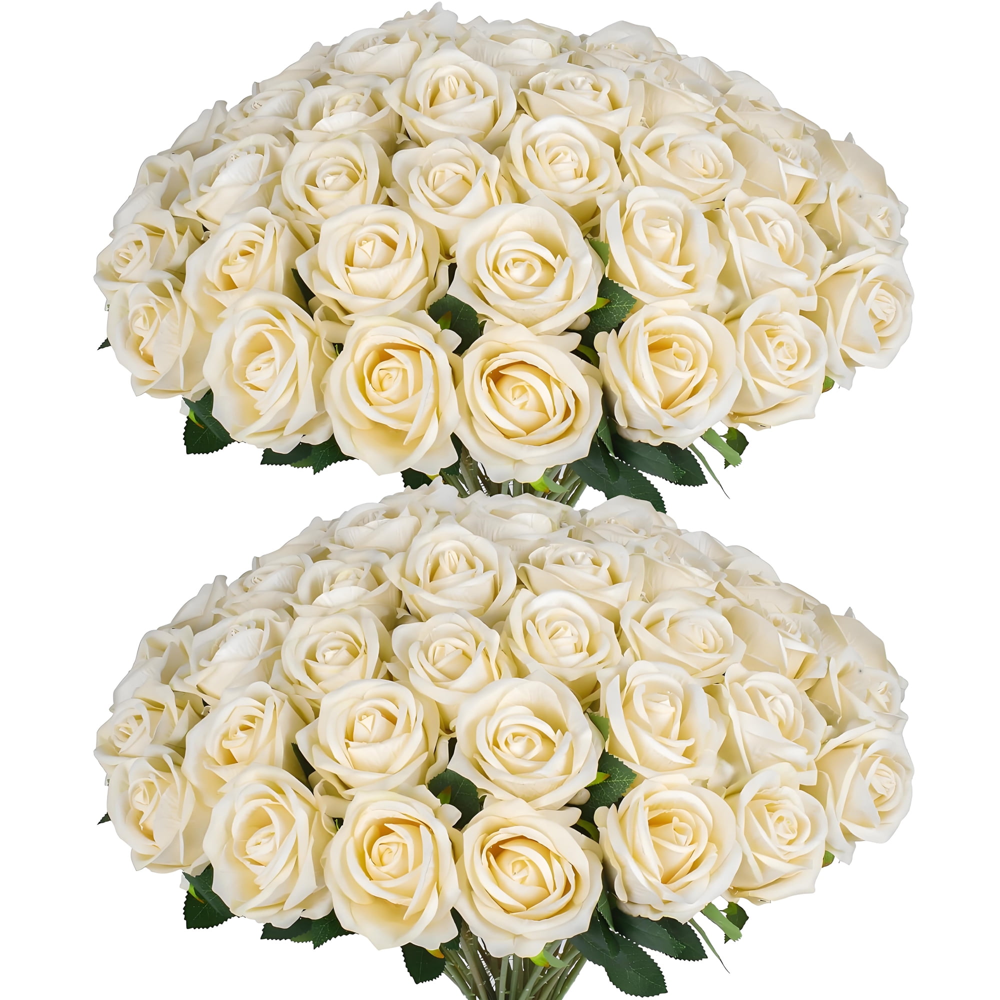 Mimifly Artificial Roses for Wedding Bouquets and Home Decor (Champagne, 20 Pack, 18 in) ip2sh